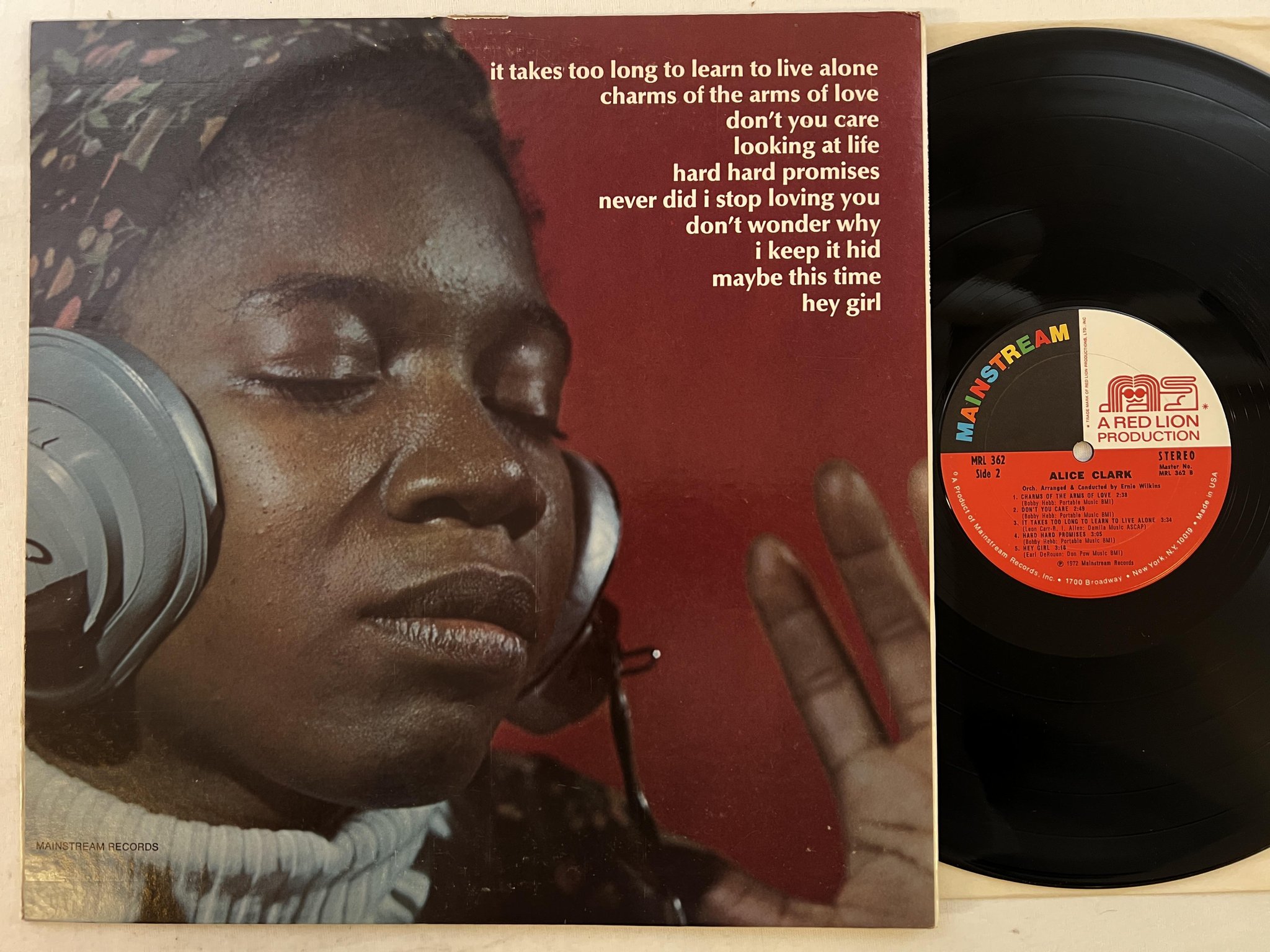 Omslagsbild för skivan ALICE CLARK s/t LP -72 US MAINSTREAM MRL 362 ** KILLER SOUL ALBUM **