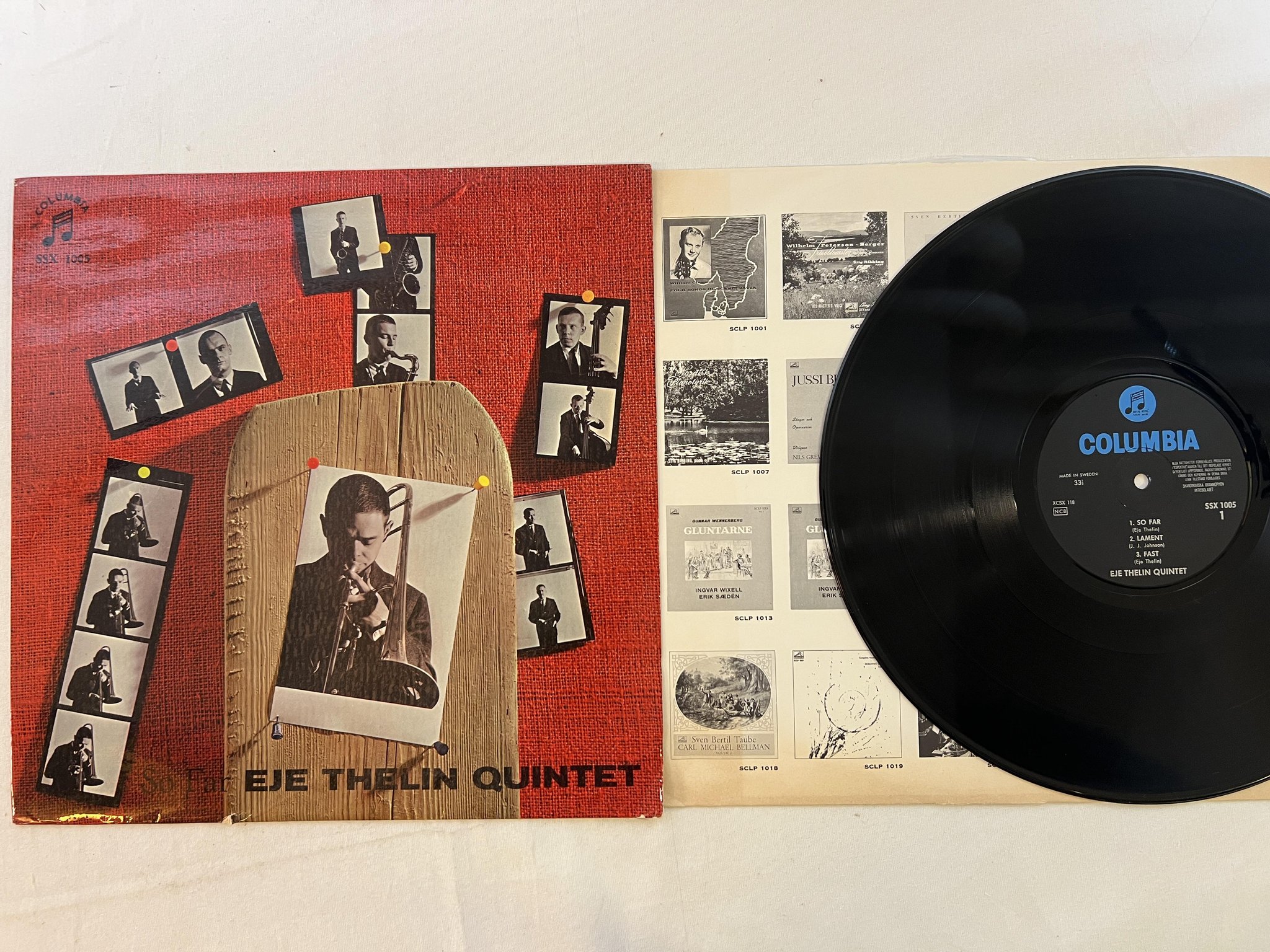 Omslagsbild för skivan EJE THELIN QUINTET so far LP -63 Swe COLUMBIA SSX 1005 w/ promo letter