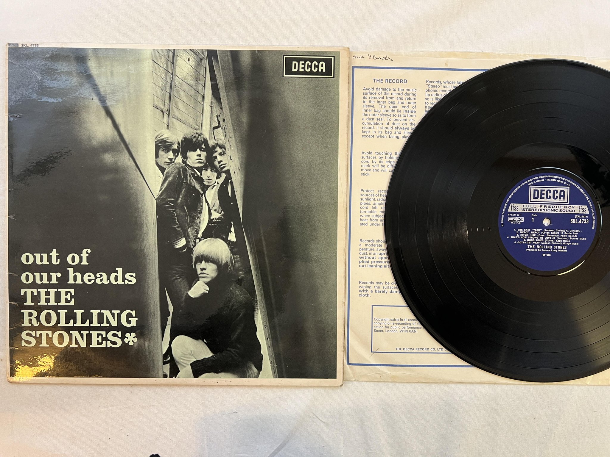 Omslagsbild för skivan THE ROLLING STONES out of our heads LP UK DECCA SKL 4733