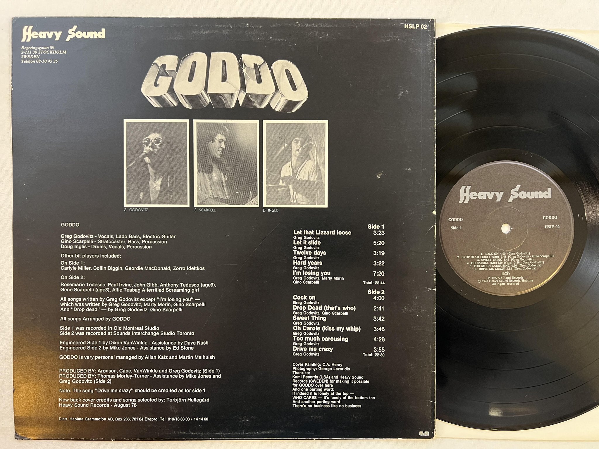 Omslagsbild för skivan GODDO s/t LP -78 ncb HEAVY SOUND HSLP 02