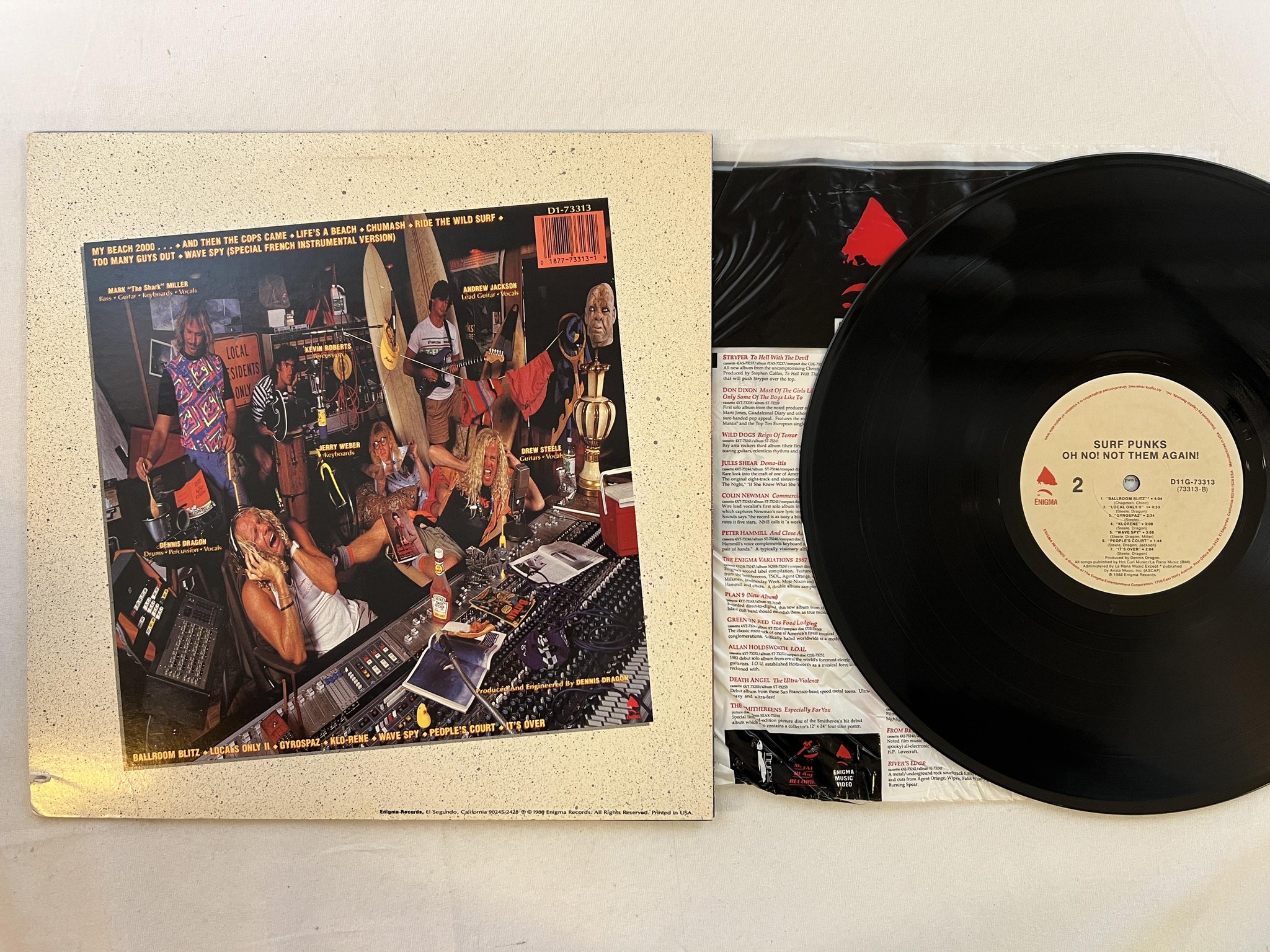 Omslagsbild för skivan SURF PUNKS Oh No! Not Them Again! LP -88 US ENIGMA D11G-73313