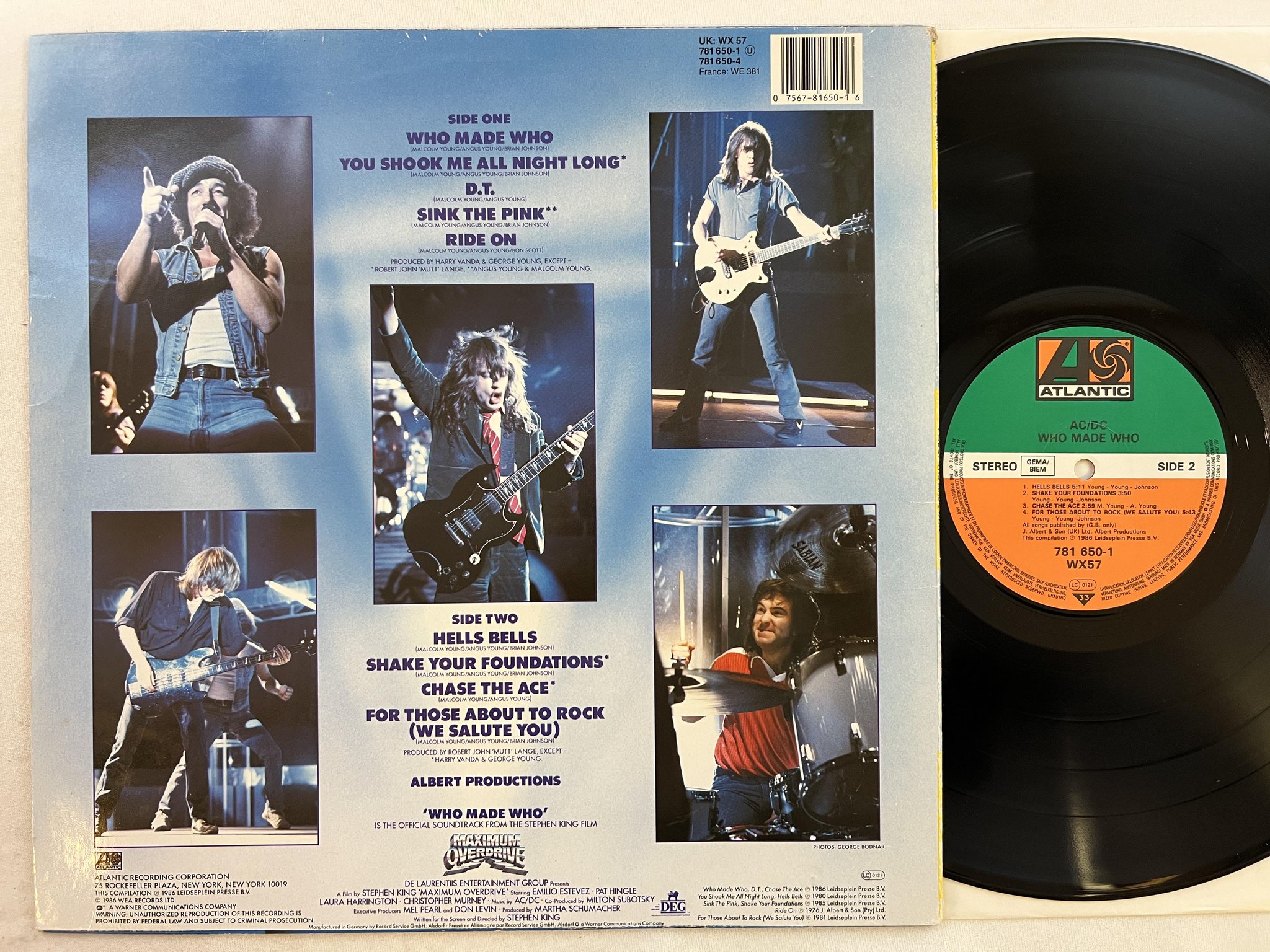 Omslagsbild för skivan AC/DC who made who LP -86 ATLANTIC 781 650-1