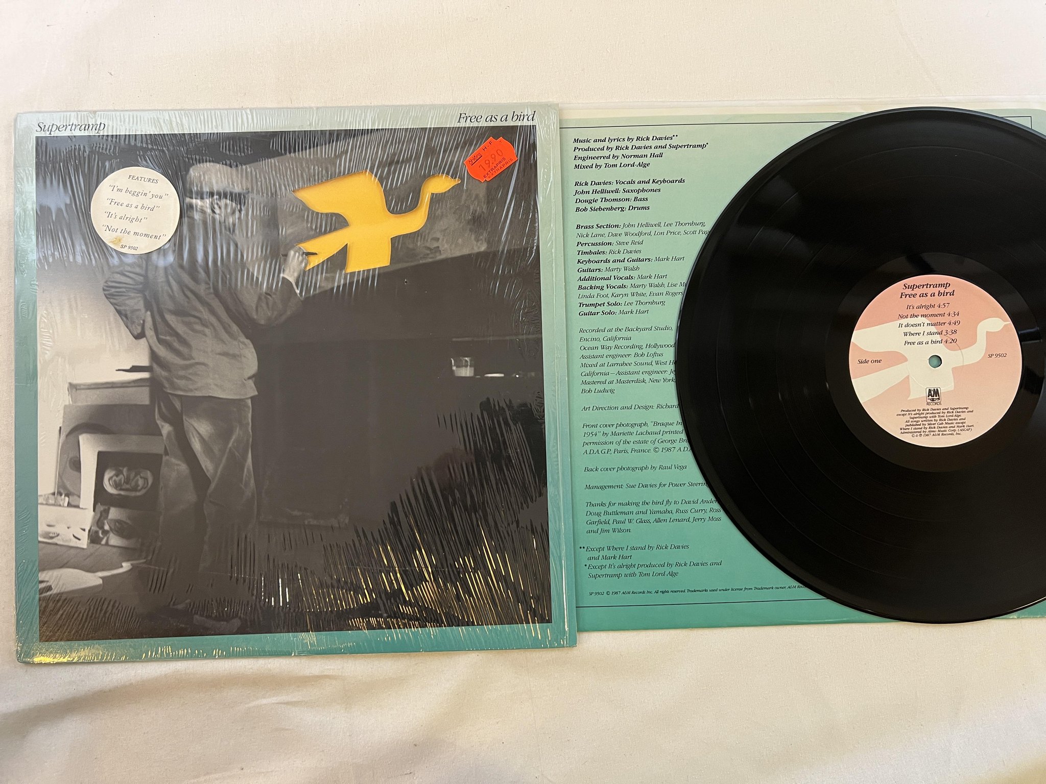 Omslagsbild för skivan SUPERTRAMP free as a bird LP -87 Can A&M SP 9502