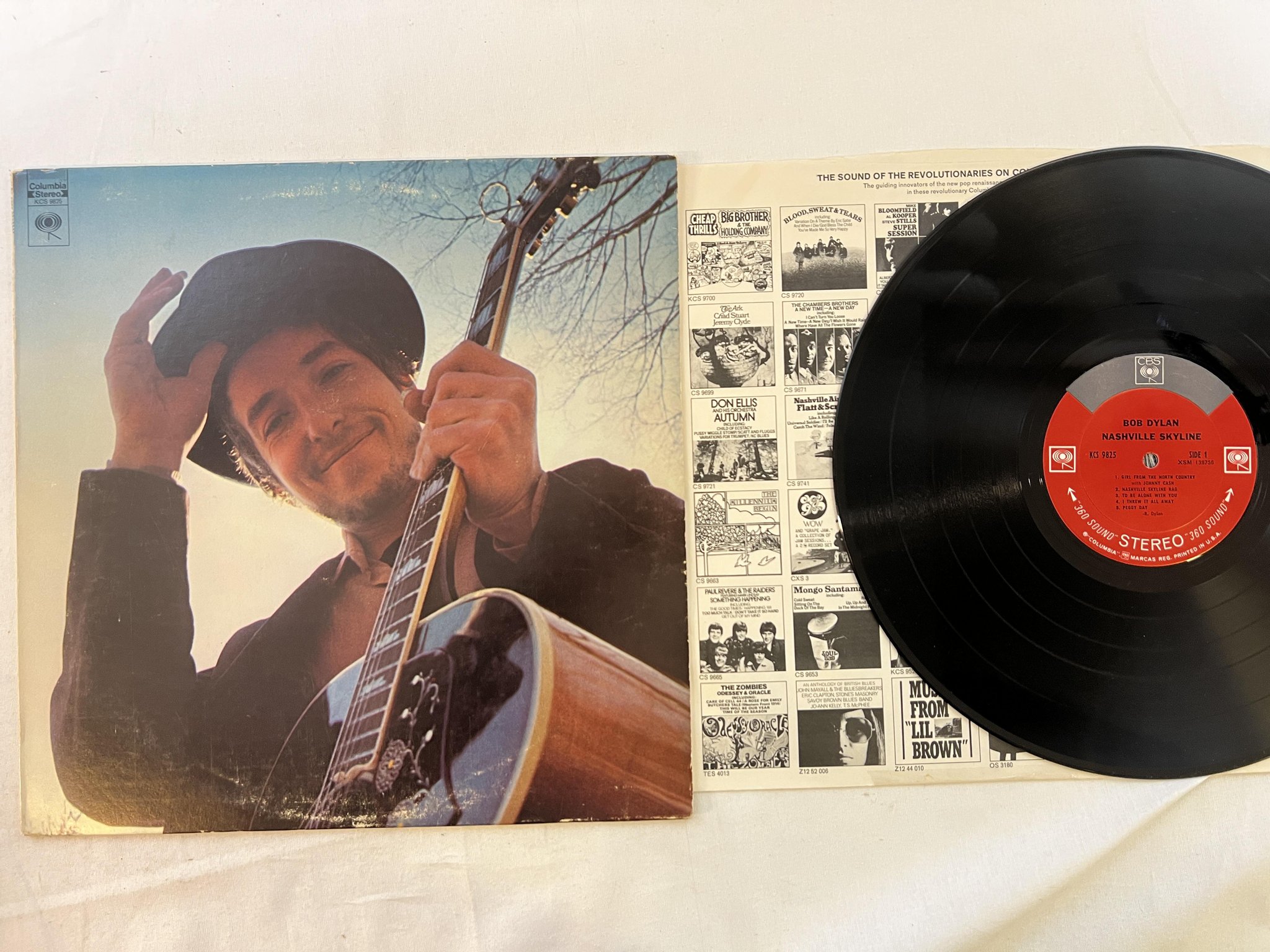 Omslagsbild för skivan BOB DYLAN Nashville skyline LP -69 US columbia KCS 9825 (cbs)