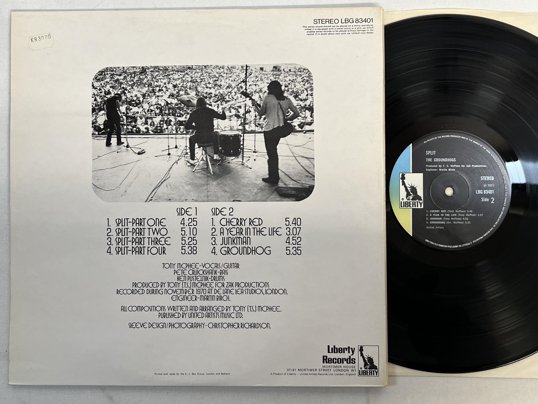 Omslagsbild för skivan THE GROUNDHOGS split LP -71 UK LIBERTY LBG 83401