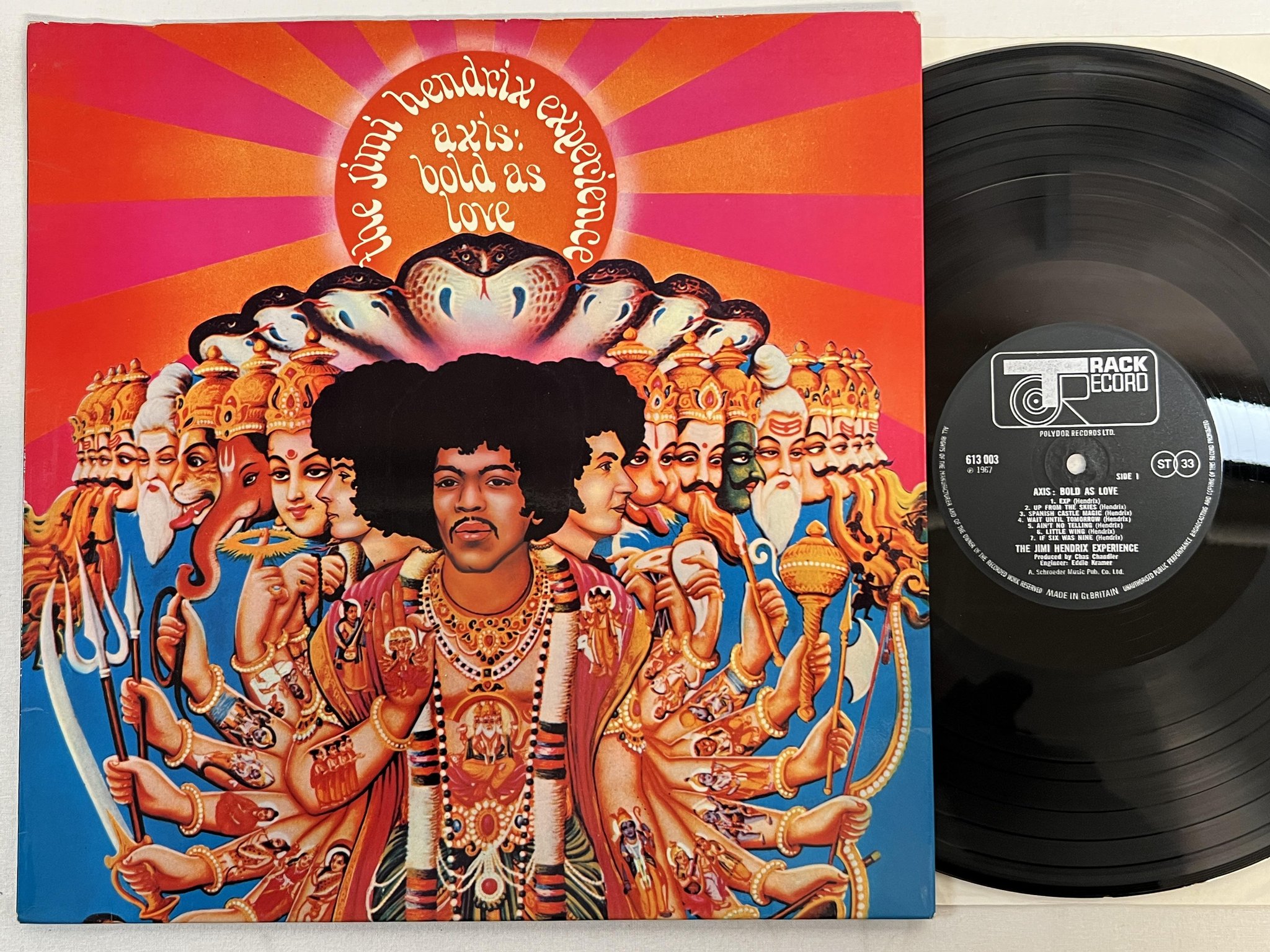 Omslagsbild för skivan THE JIMI HENDRIX EXPERIENCE axis: bold as love LP -67 UK TRACK 613 003