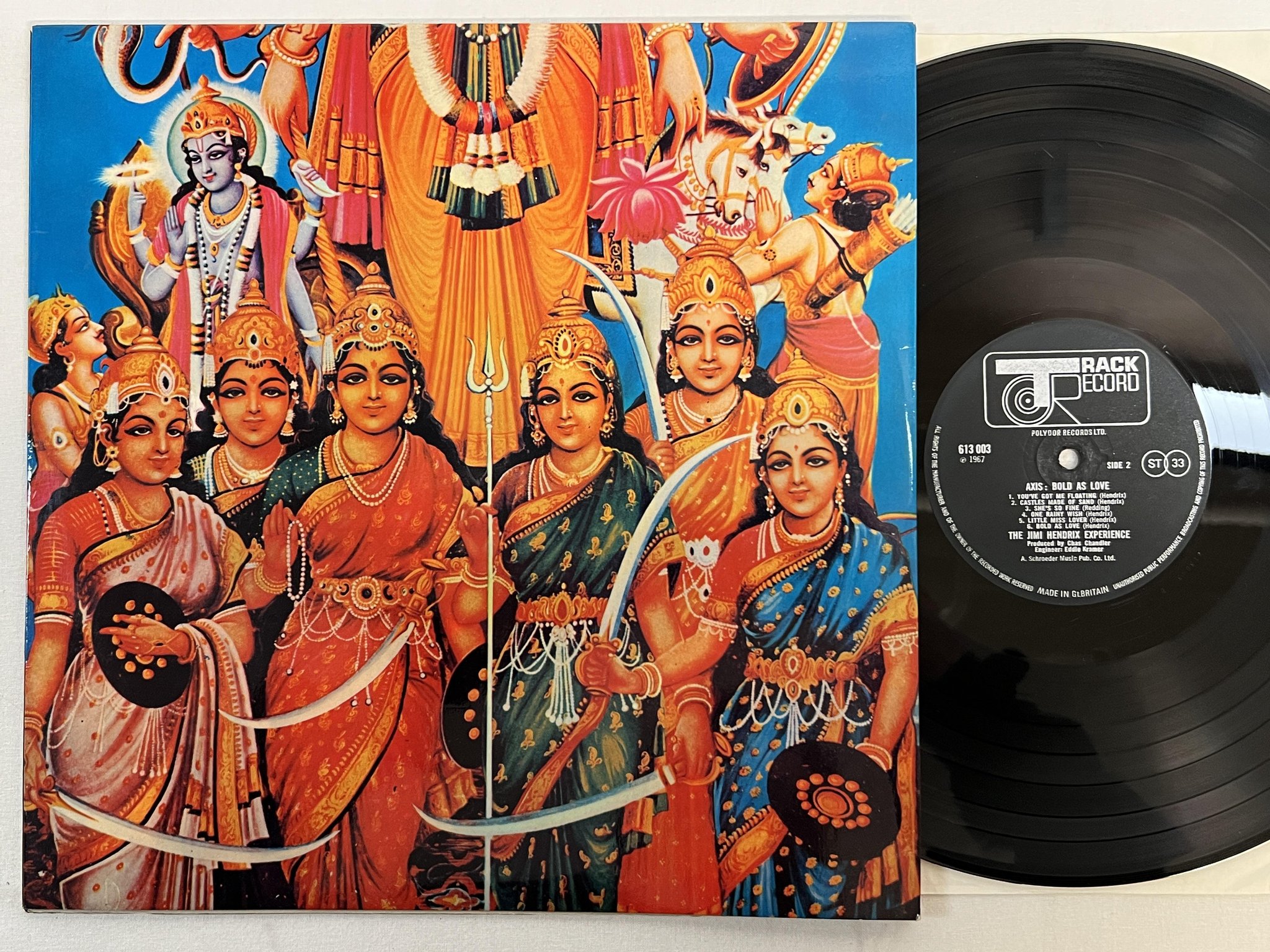 Omslagsbild för skivan THE JIMI HENDRIX EXPERIENCE axis: bold as love LP -67 UK TRACK 613 003