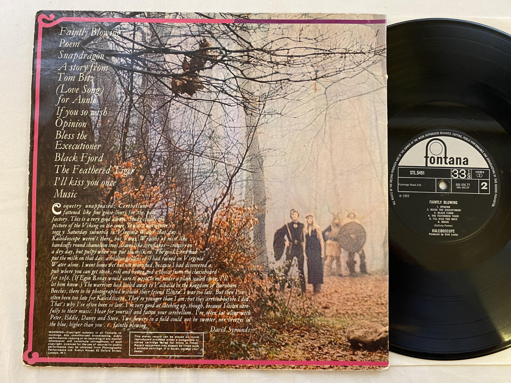 Omslagsbild för skivan KALEIDOSCOPE Faintly Blowing LP -69 UK fontana sty 5491 ***ULTRA RARE PSYCH **