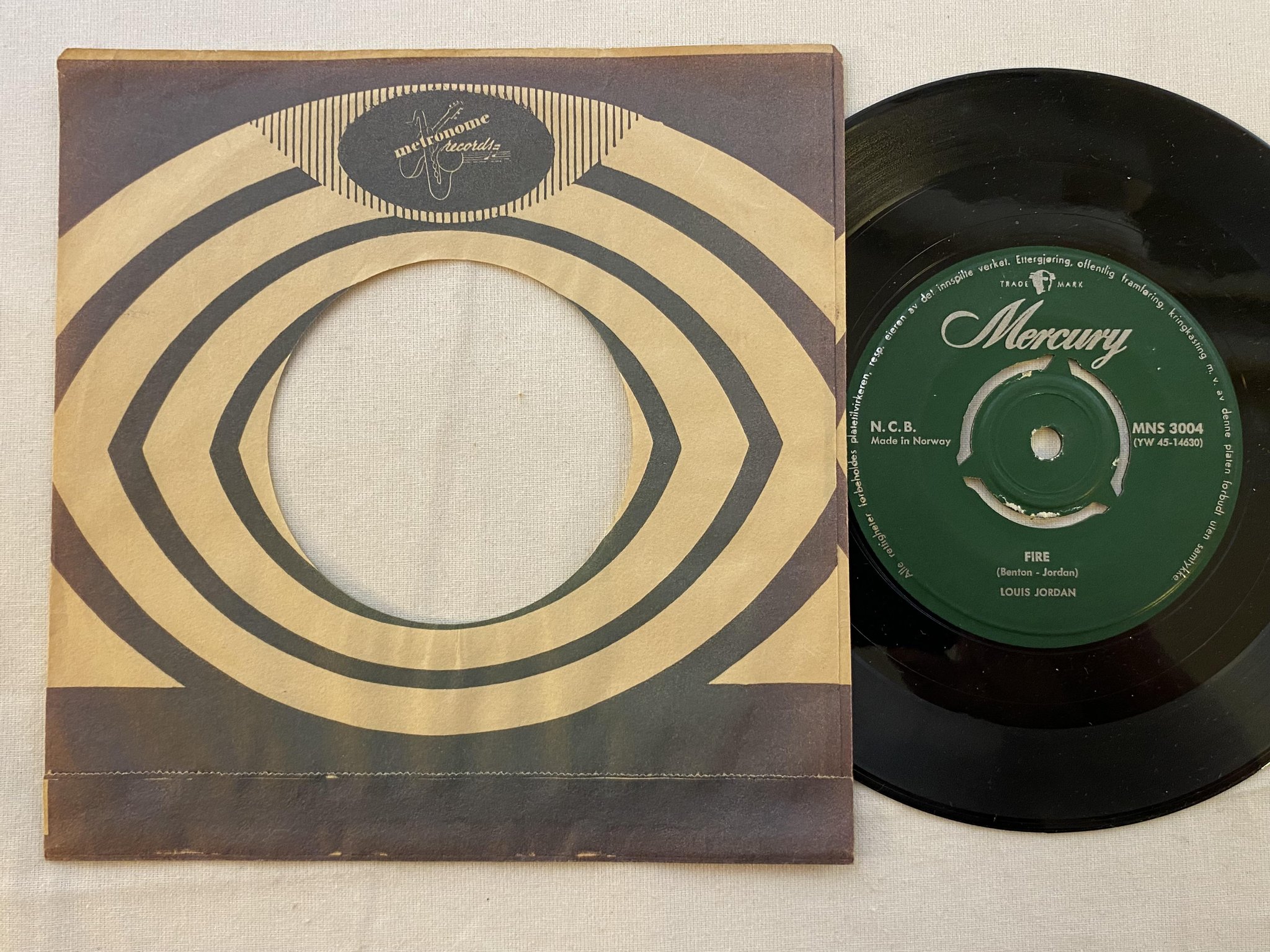 Omslagsbild för skivan LOUIS JORDAN Ella Mae 7"single -57 Norway MERCURY ** ultra rare pressing **