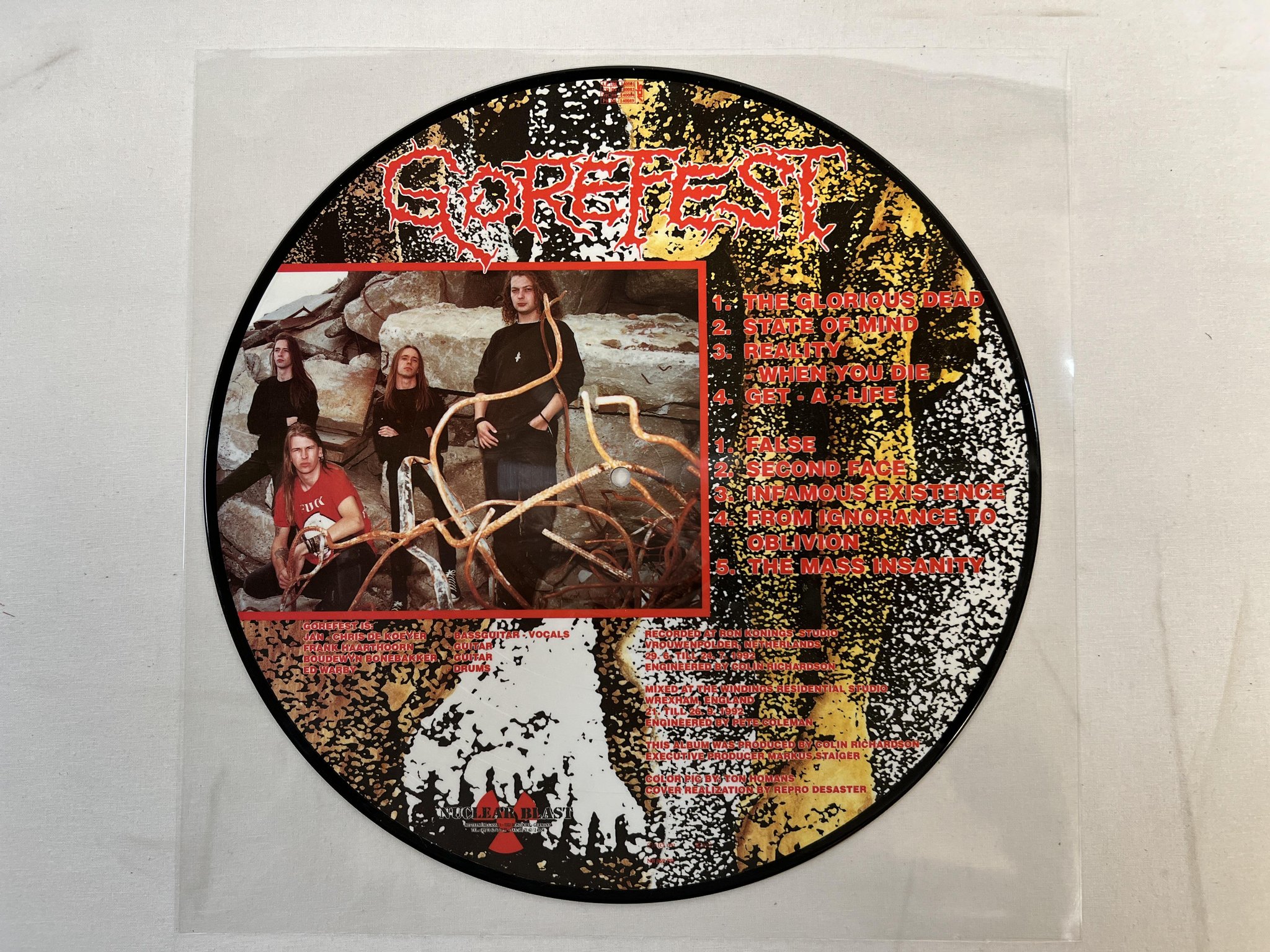 Omslagsbild för skivan GOREFEST false PICTURE DISC -92 Ger NUCLEAR BLAST NB 069 PD ** death metal **
