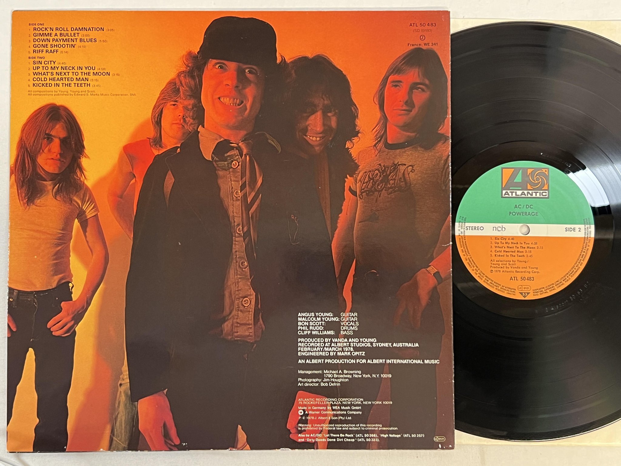 Omslagsbild för skivan AC/DC powerage LP ncb ATLANTIC ATL 50483