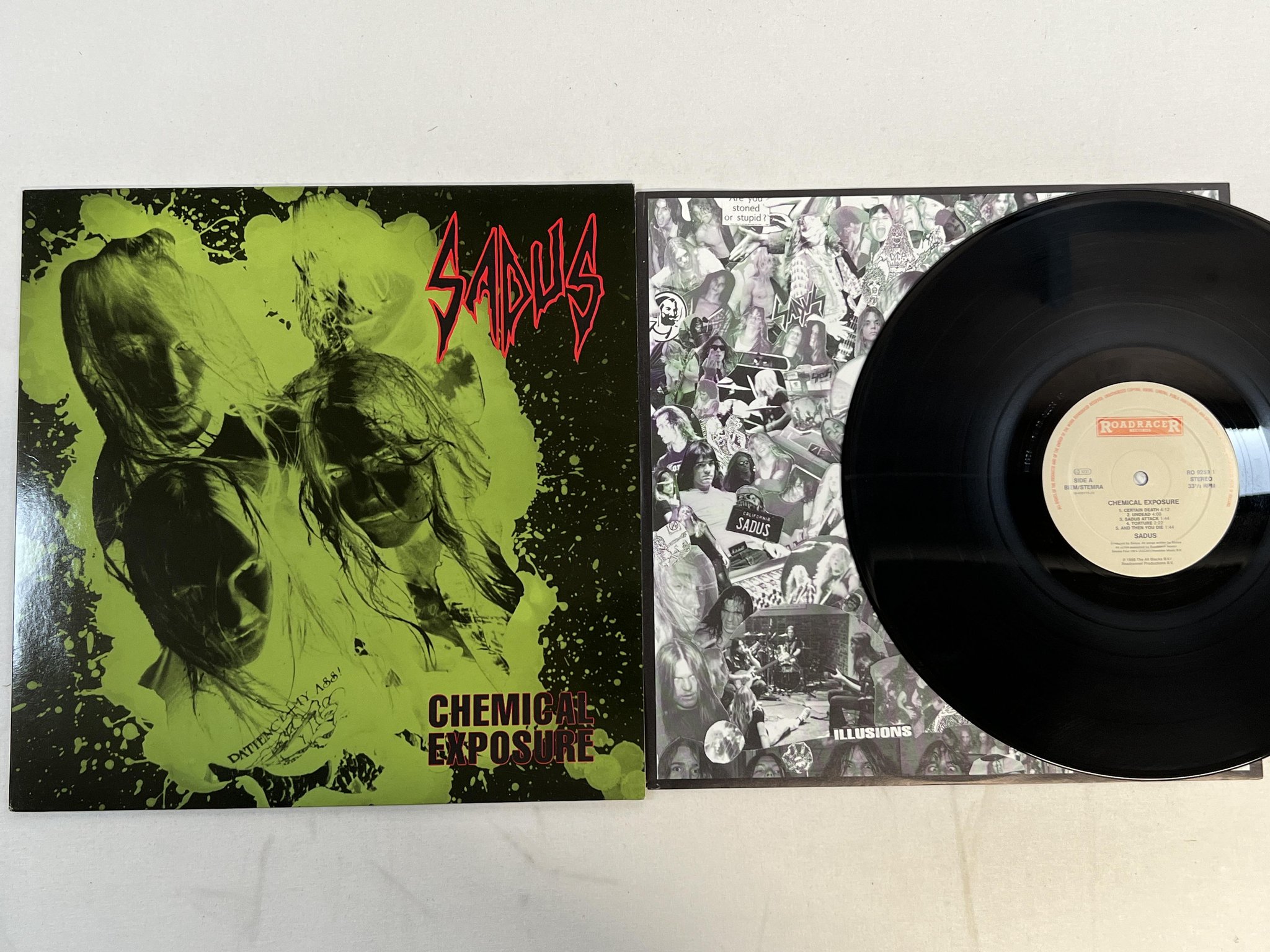 Omslagsbild för skivan SADUS Chemical Exposure LP -91 Hol ROADRACER RO 9259-1 ** death metal **