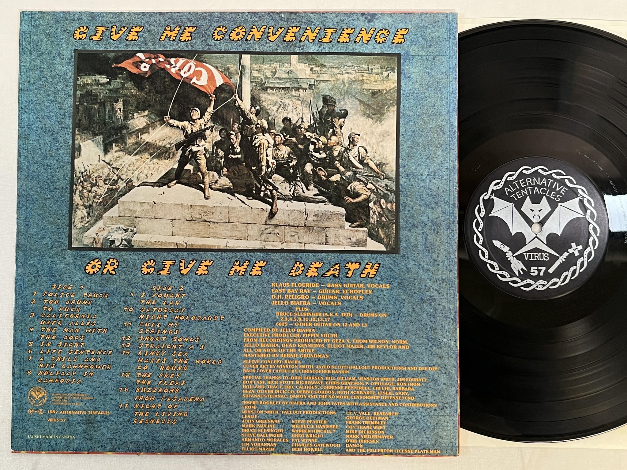 Omslagsbild för skivan DEAD KENNEDYS Give Me Convenience Or Give Me Death LP + flexi -87 US VIRUS 57