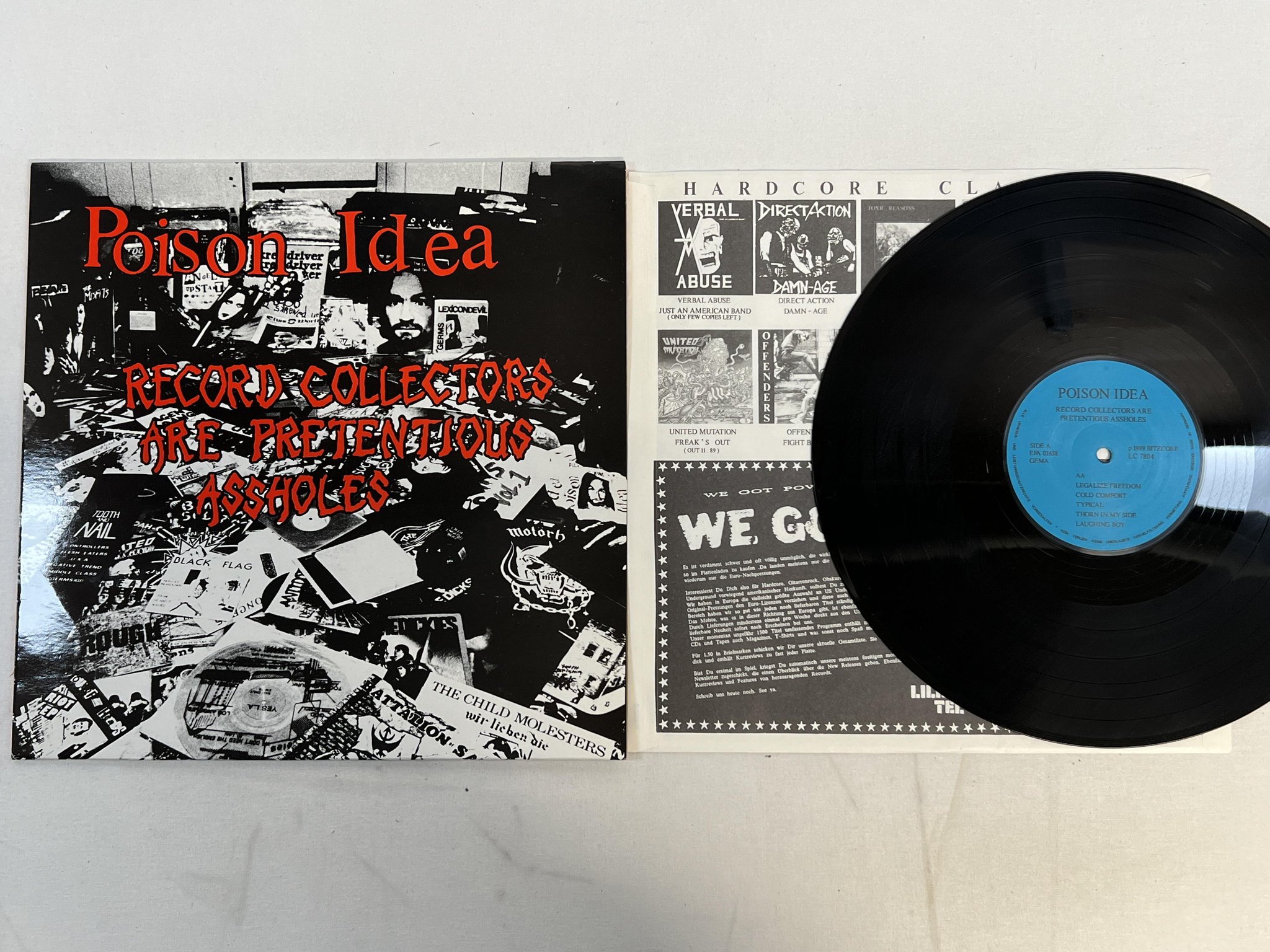 Omslagsbild för skivan POISON IDEA Record Collectors Are Pretentious Assholes LP -89 Ger BITZCORE punk