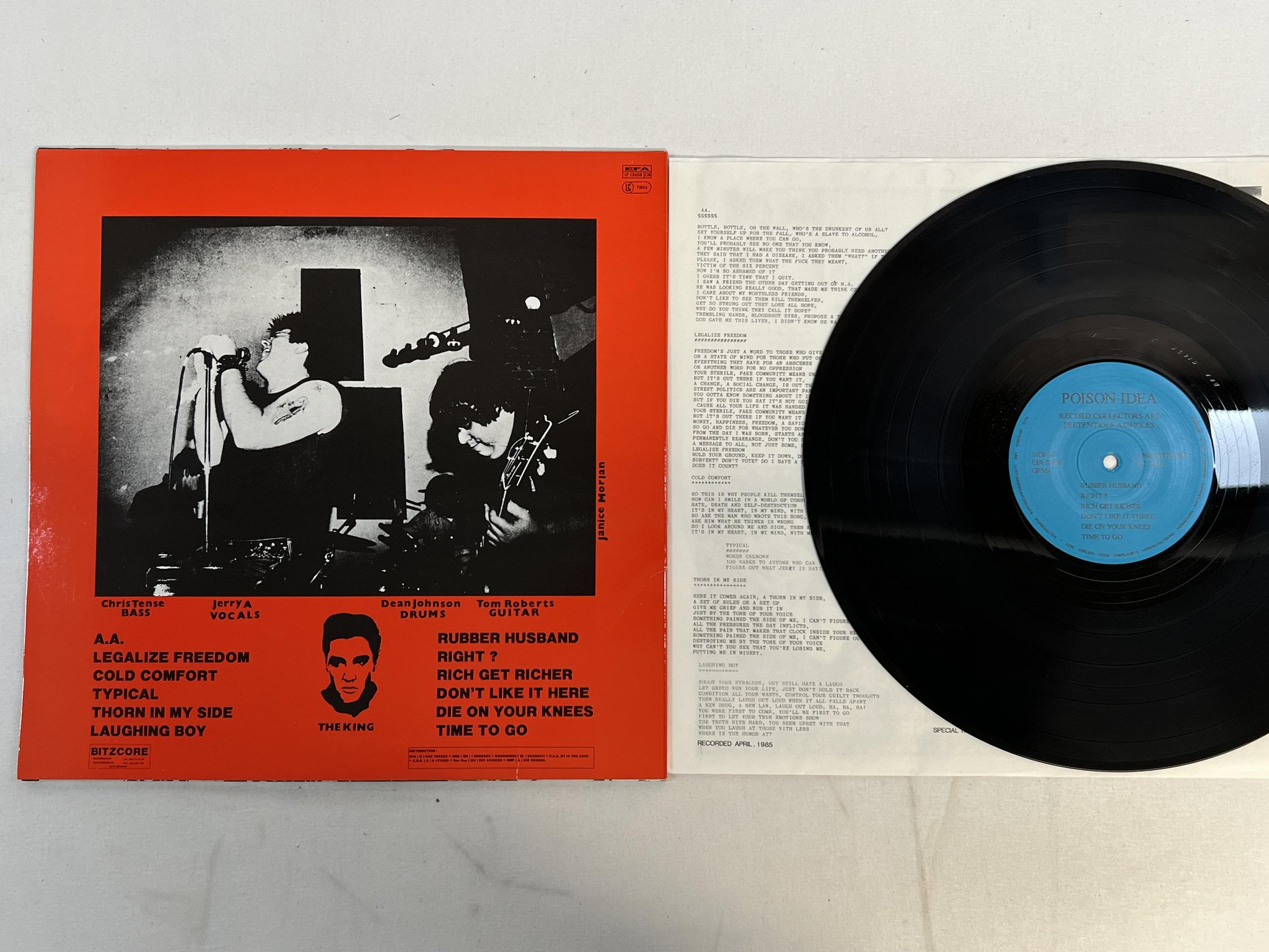 Omslagsbild för skivan POISON IDEA Record Collectors Are Pretentious Assholes LP -89 Ger BITZCORE punk