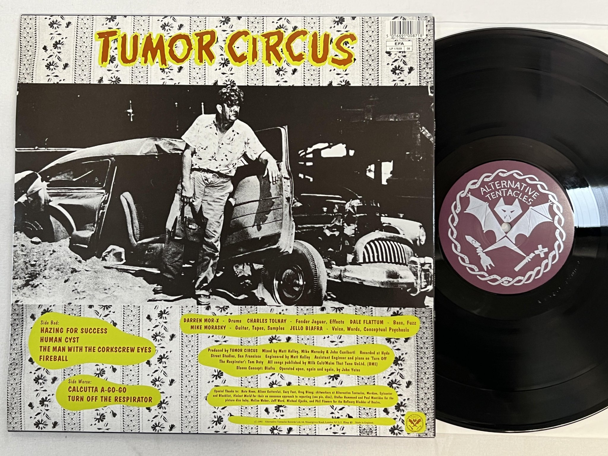 Omslagsbild för skivan TUMOR CIRCUS s/t LP -91 UK ALERNATIVE TENTACLES VIRUS 87 punk