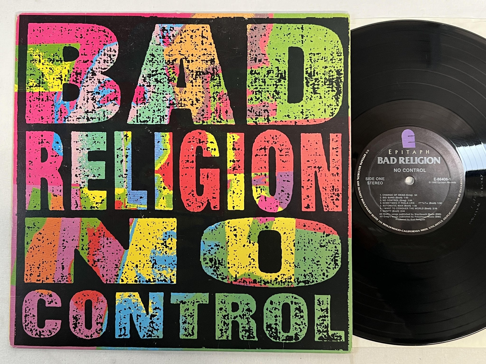 Omslagsbild för skivan BAD RELIGION No Control LP -89 US EPITAPH E-86406-1 ** PUNK **