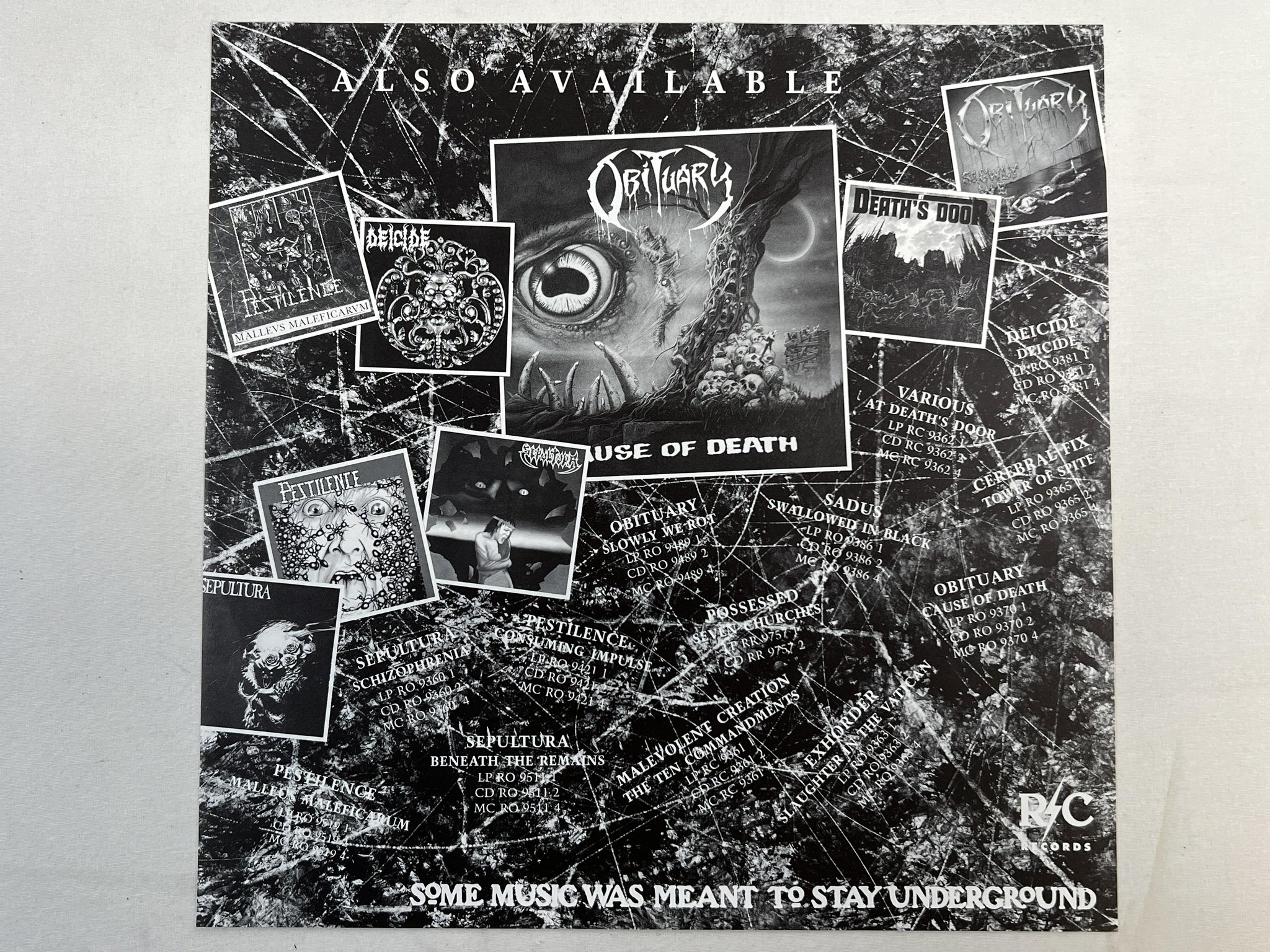 Omslagsbild för skivan PESTILENCE Consuming Impulse LP -89 roadracer RO 9421 1 ** death metal **