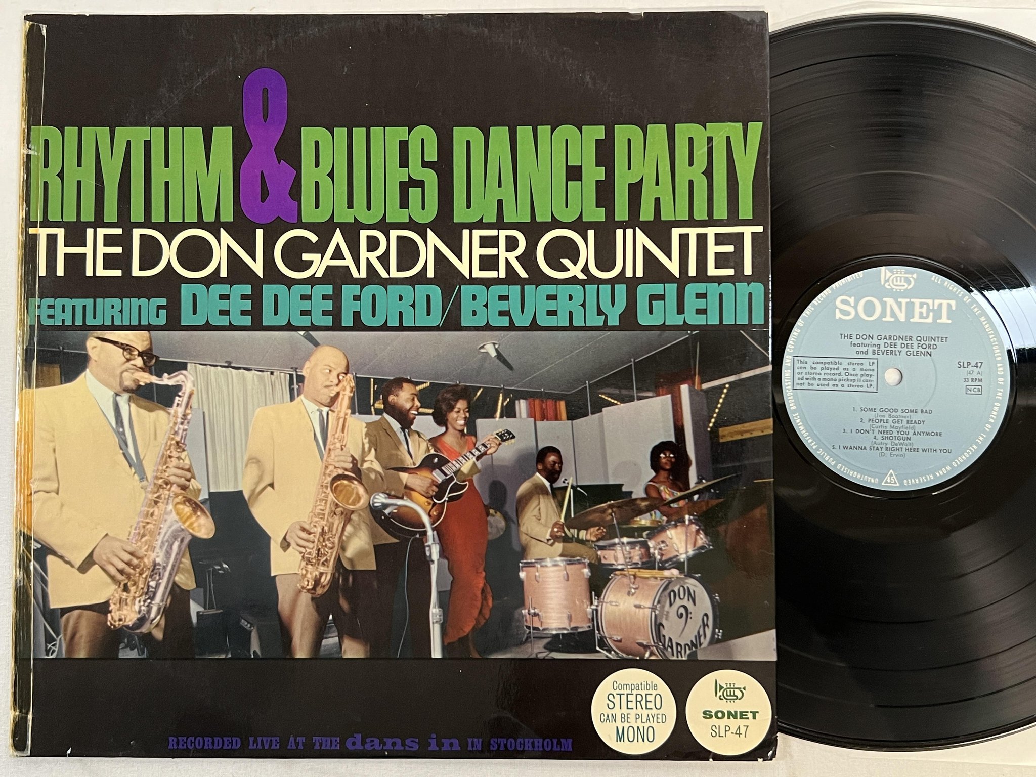 Omslagsbild för skivan THE DON GARDNER QUINTET rhythm & blues dance party LP -65 SONET SLP-47