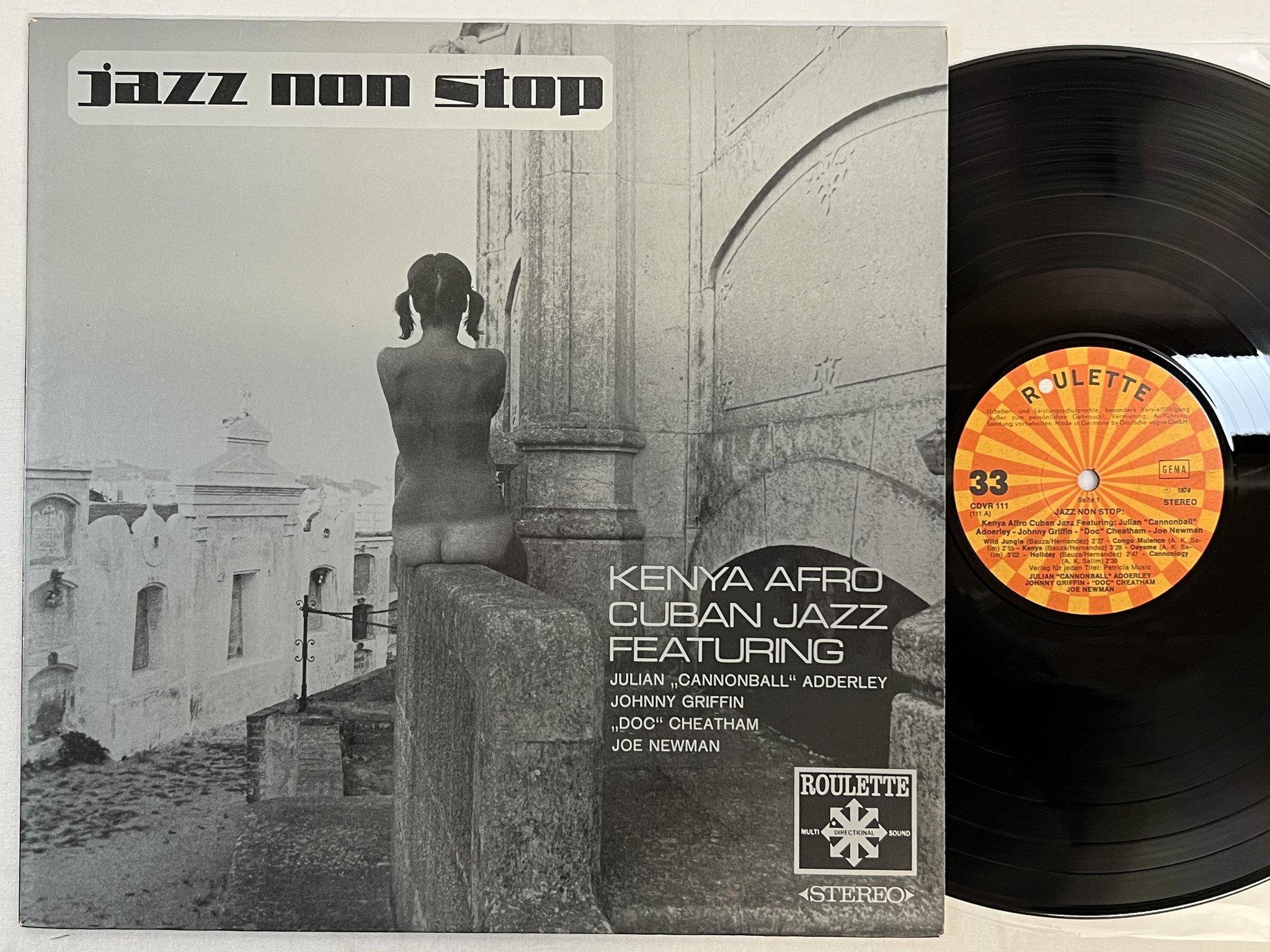 Omslagsbild för skivan JULIAN ADDERLEY + MORE Kenya Afro Cuban Jazz LP -70 Ger ROULETTE CDVR 111