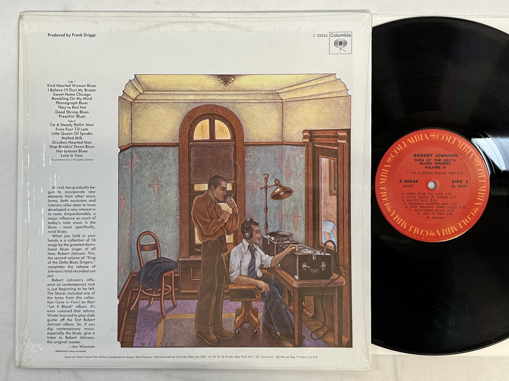 Omslagsbild för skivan ROBERT JOHNSON king of the delta blues LP US COLUMBIA mono C 30034