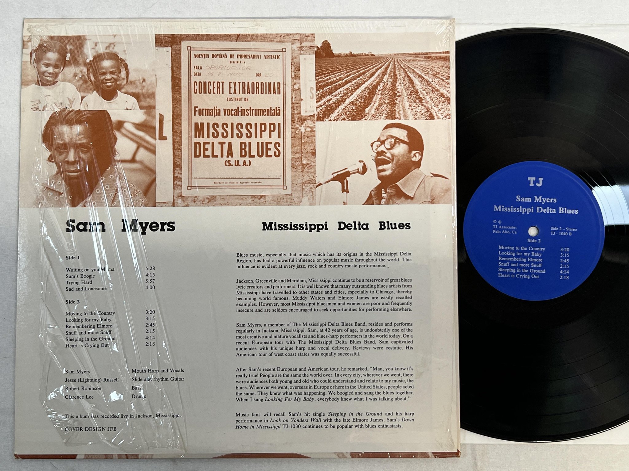 Omslagsbild för skivan SAM MYERS mississippi delta blues LP US TJ RECORDS TJ 1040