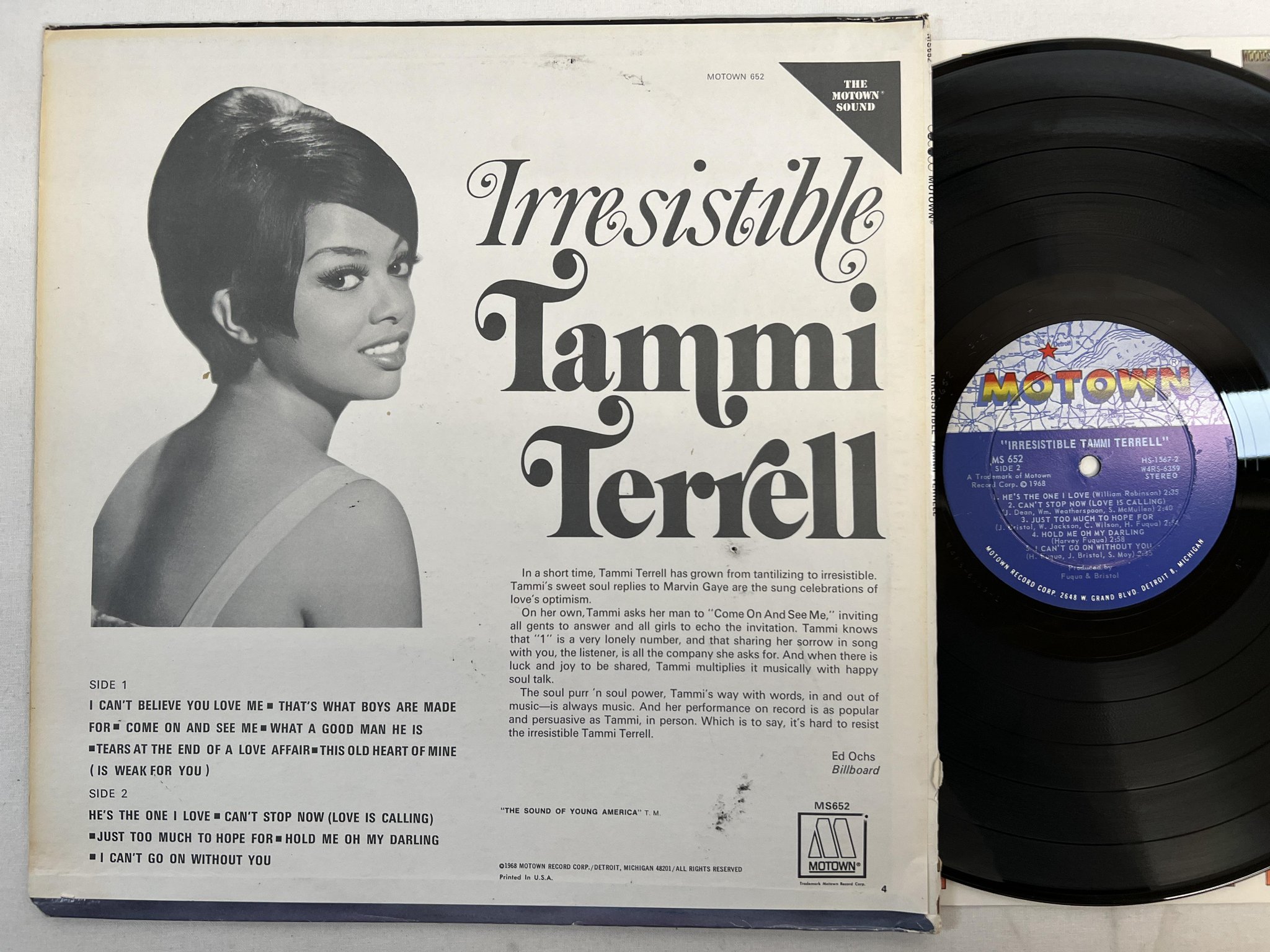 Omslagsbild för skivan TAMMI TERRELL irresisteble LP -68 US MOTOWN MS 652
