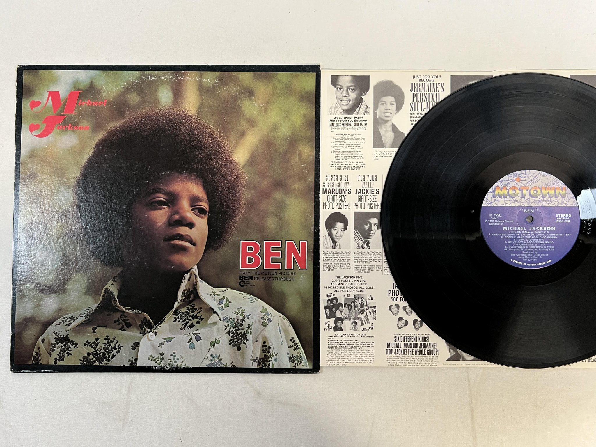 Omslagsbild för skivan MICHAEL JACKSON Ben LP -72 US MOTOWN M 755L