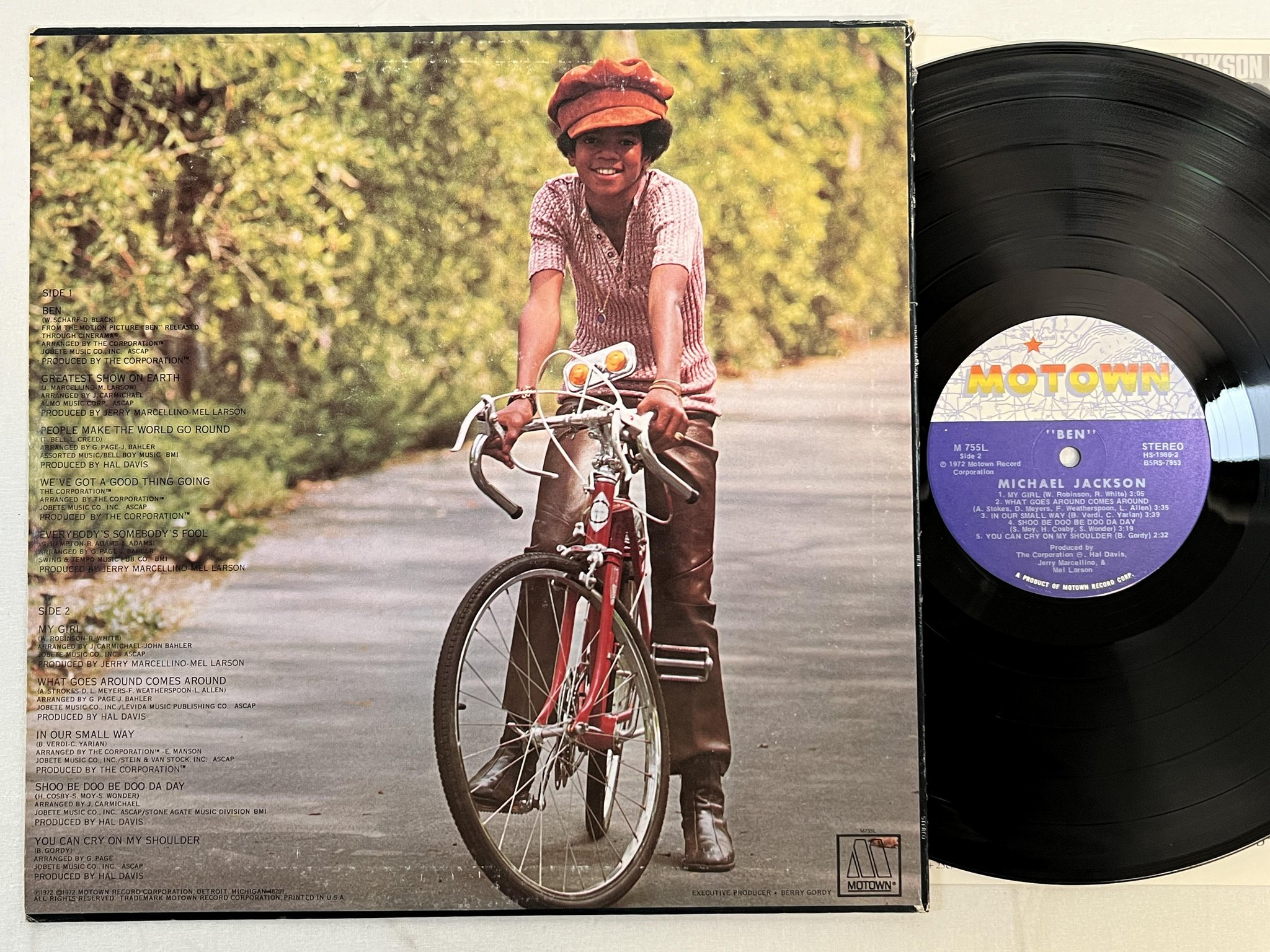 Omslagsbild för skivan MICHAEL JACKSON Ben LP -72 US MOTOWN M 755L