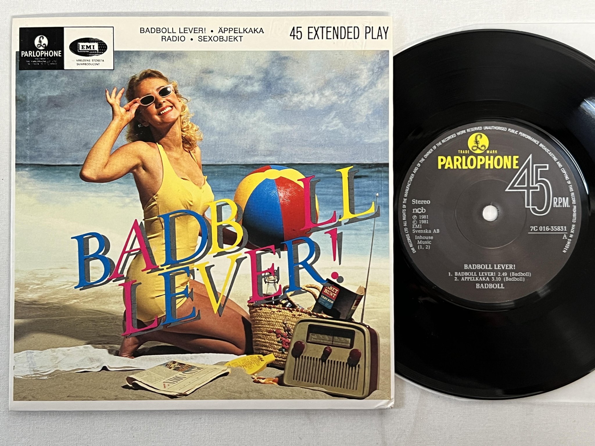 Omslagsbild för skivan BADBOLL lever! 7"single -81 PARLOPHONE 7C 016-35831