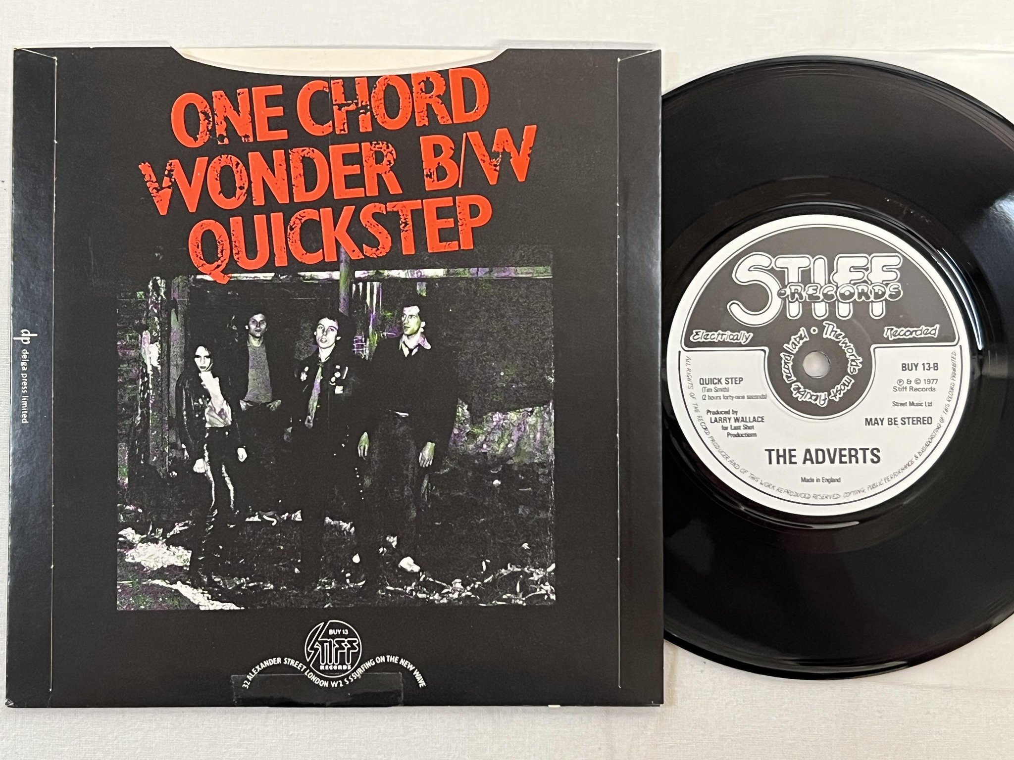 Omslagsbild för skivan THE ADVERTS one chord wonders 7"single -77 UK STIFF BUY 13