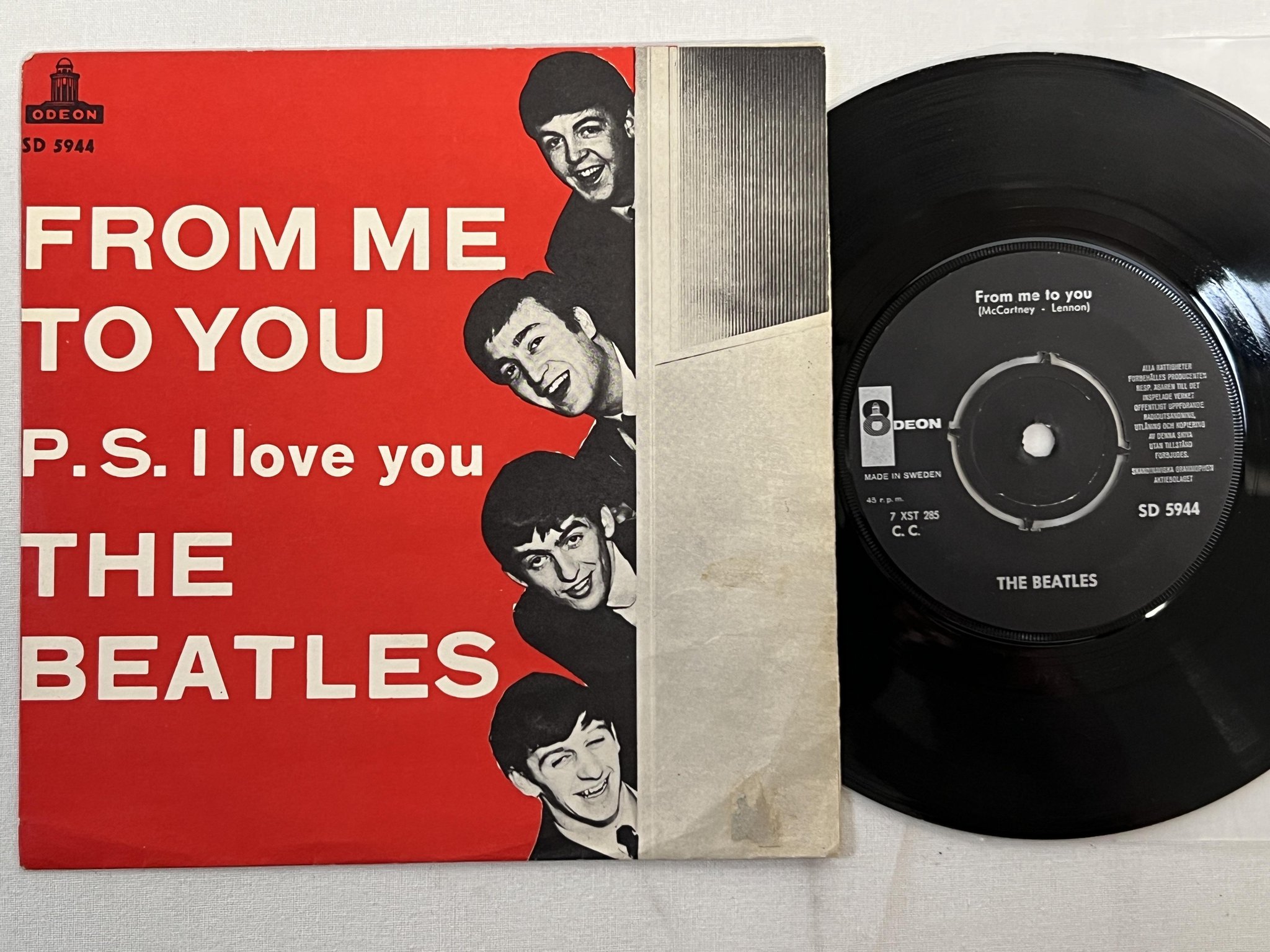 Omslagsbild för skivan THE BEATLES from me to you 7"single -63 Swe ODEON SD 5944 ** RARE **