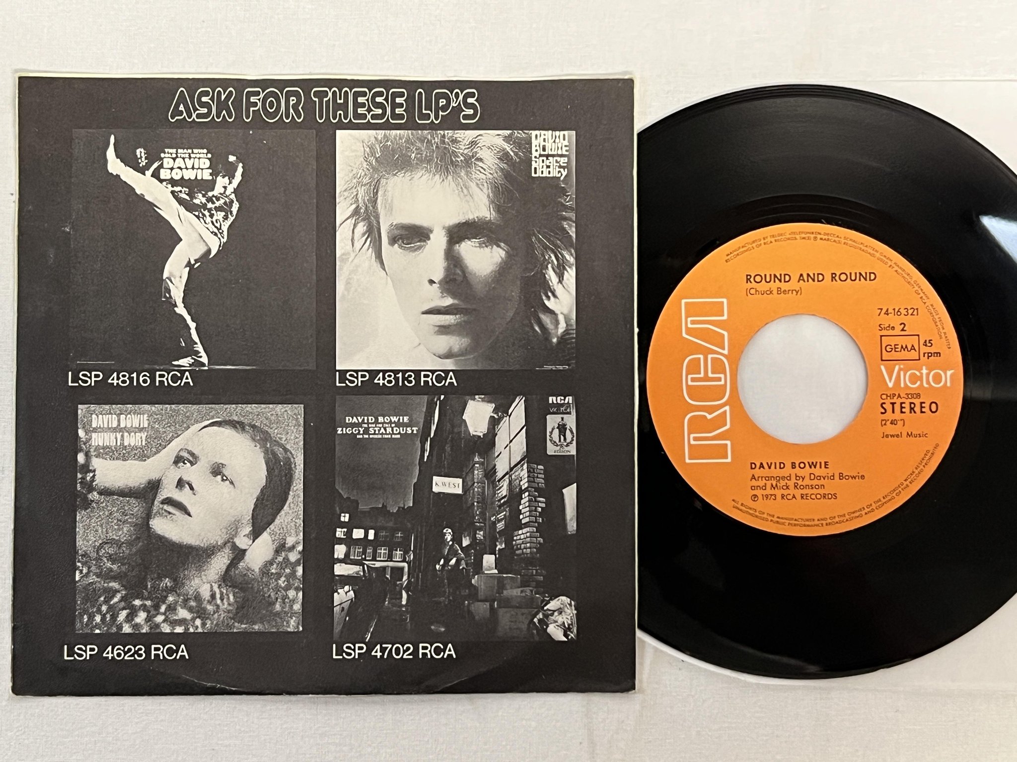 Omslagsbild för skivan DAVID BOWIE drive in saturday 7"single -73 Ger RCA 74-16321