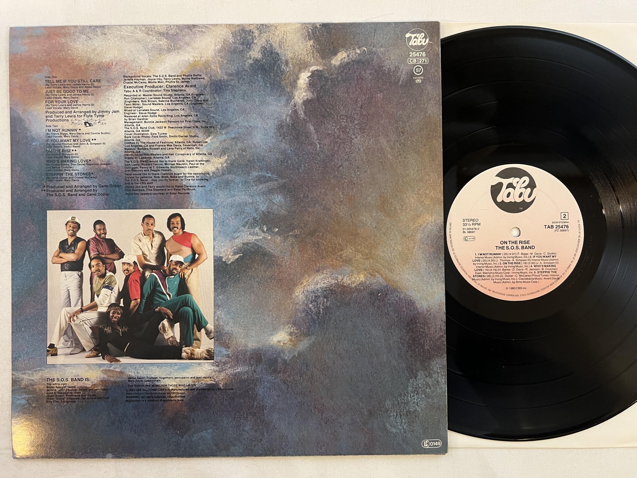Omslagsbild för skivan SOS BAND on the rise LP -83 Hol TABU TAB-25476 ** just be good to me **