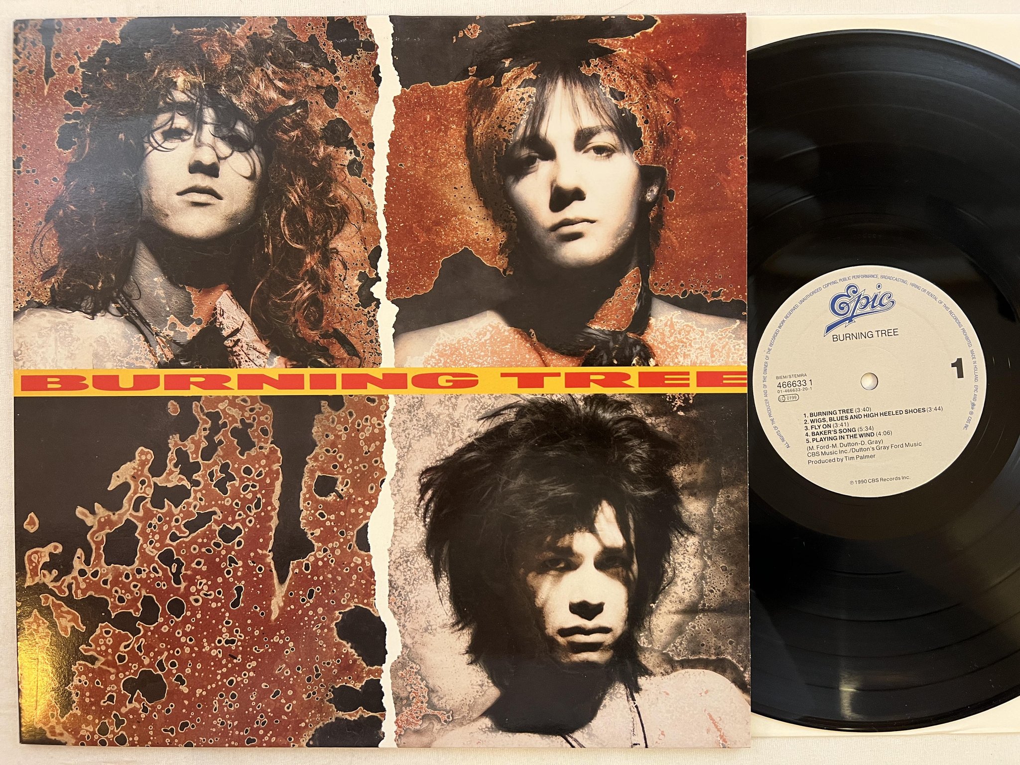 Omslagsbild för skivan BURNING TREE s/t LP -90 EPIC 466633 1