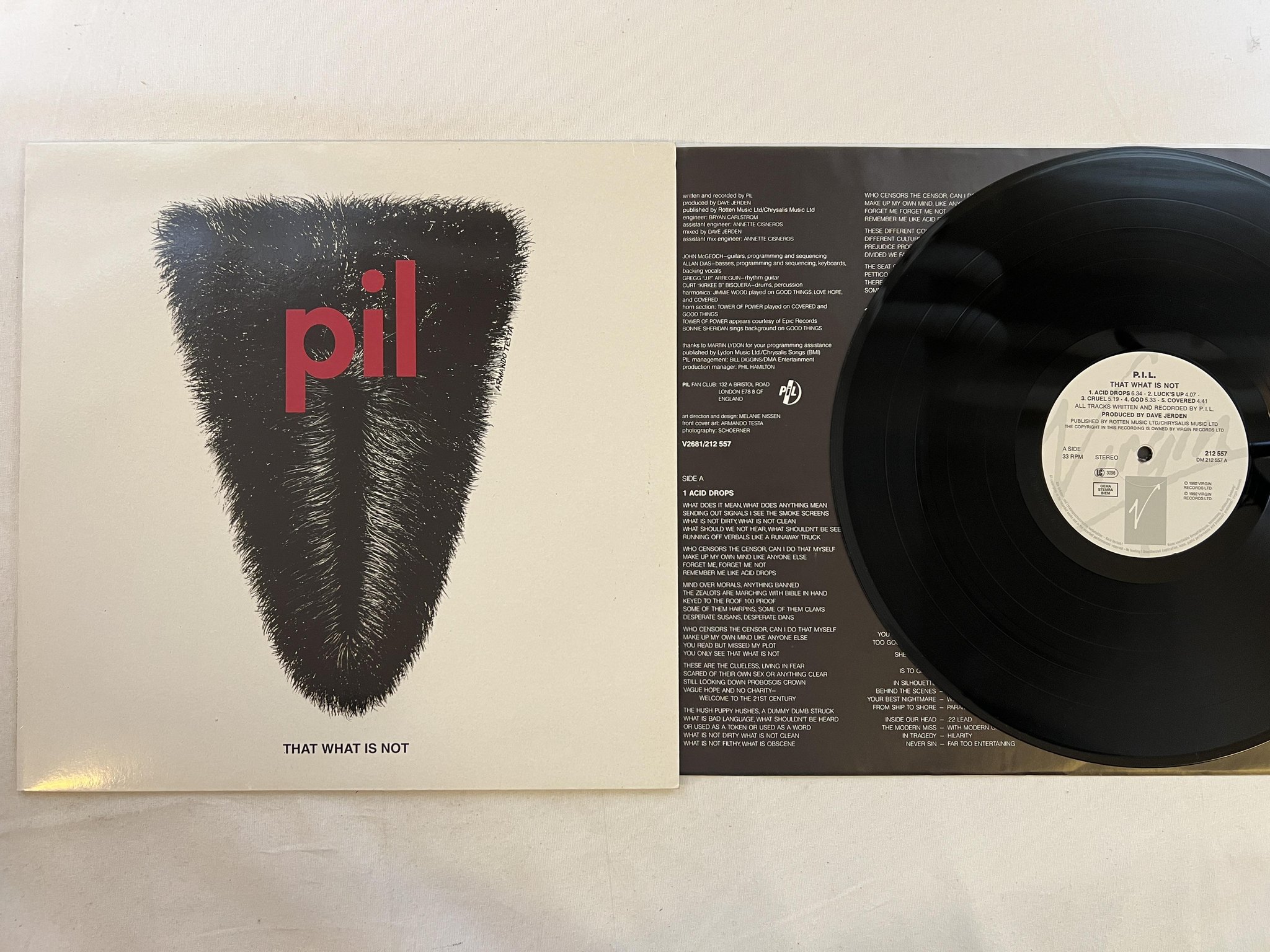 Omslagsbild för skivan P.I.L. that what is not LP -92 VIRGIN 212 557 alternative 90's rock