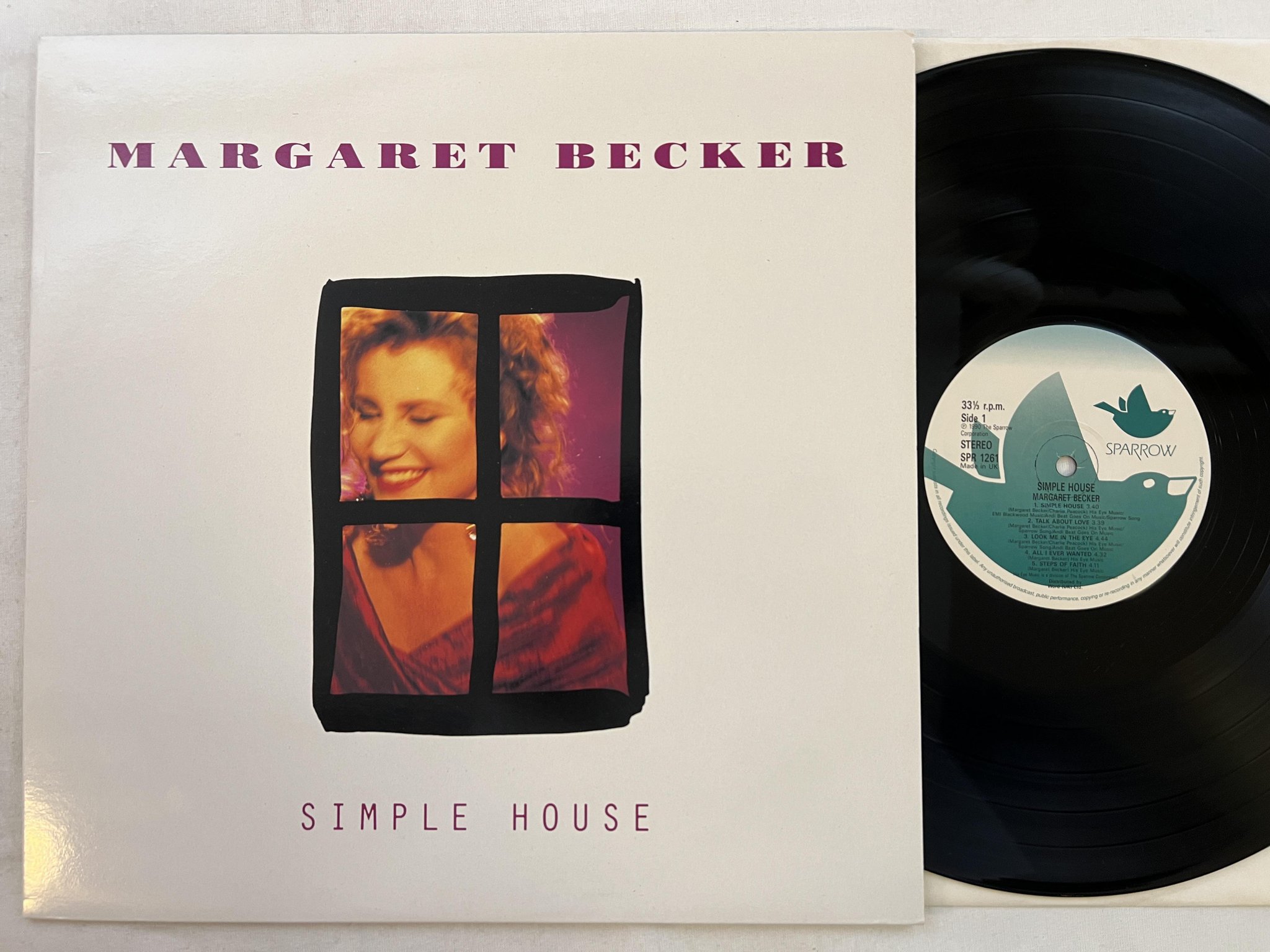 Omslagsbild för skivan MARGARET BECKER Simple House LP -91 SPARROW SPR 1261