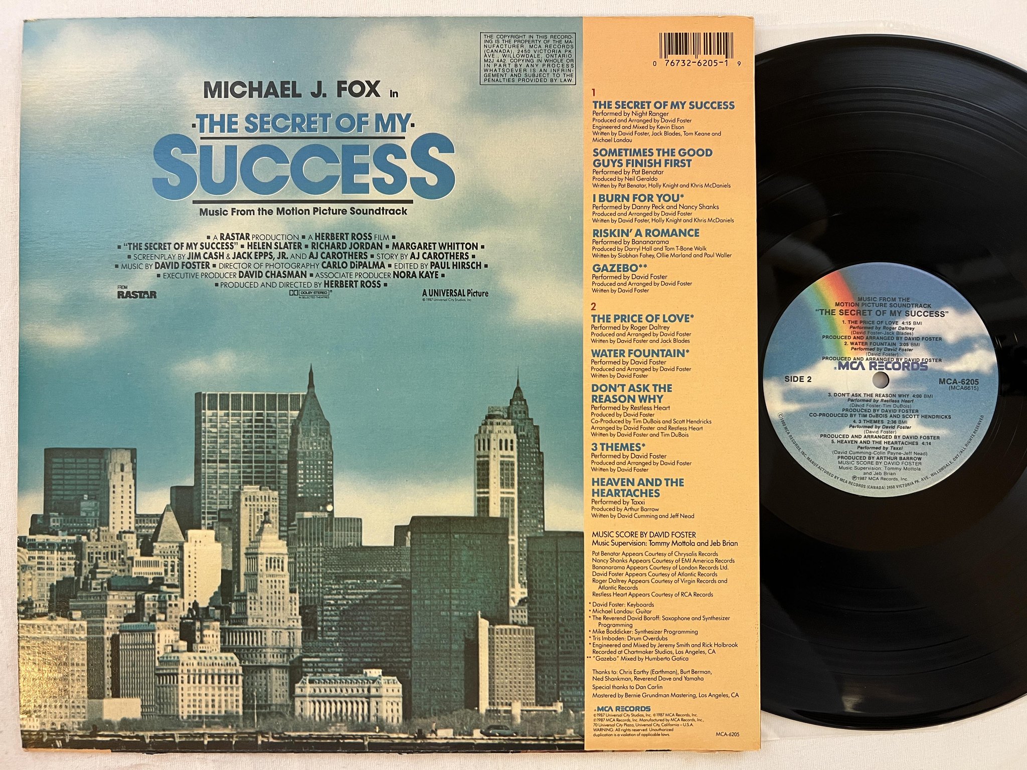 Omslagsbild för skivan V/A The Secret Of My Success LP -87 US MCA 6205 soundtrack