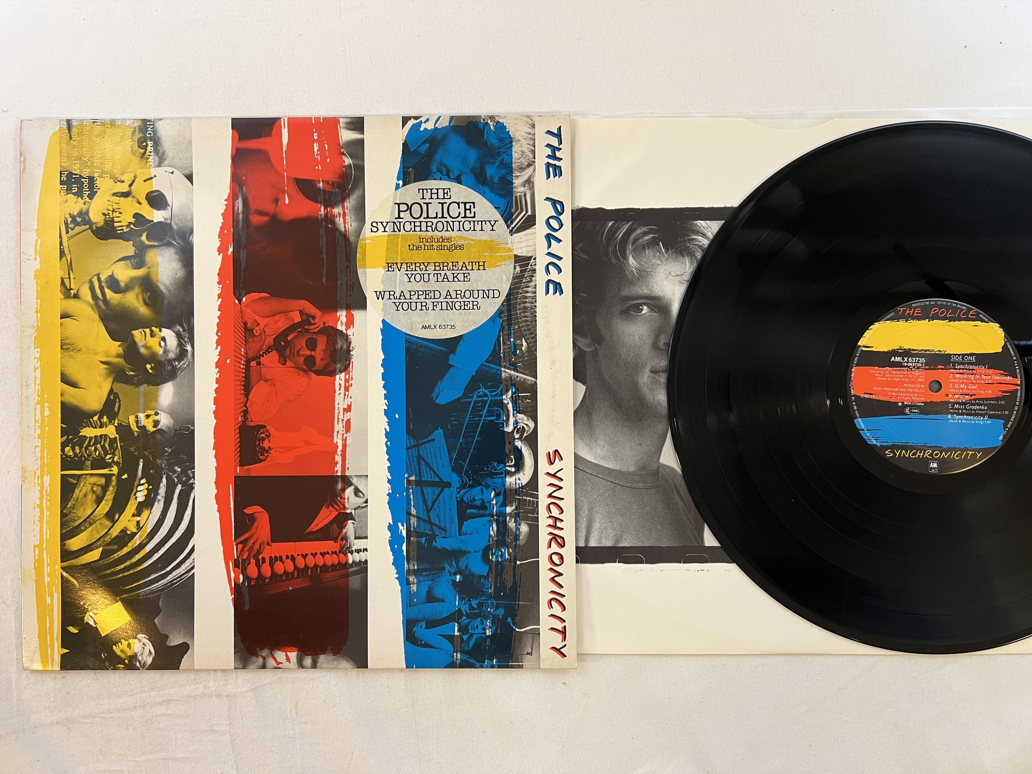 Omslagsbild för skivan THE POLICE Synchronicity LP -83 HOL A&M AMLX 63735
