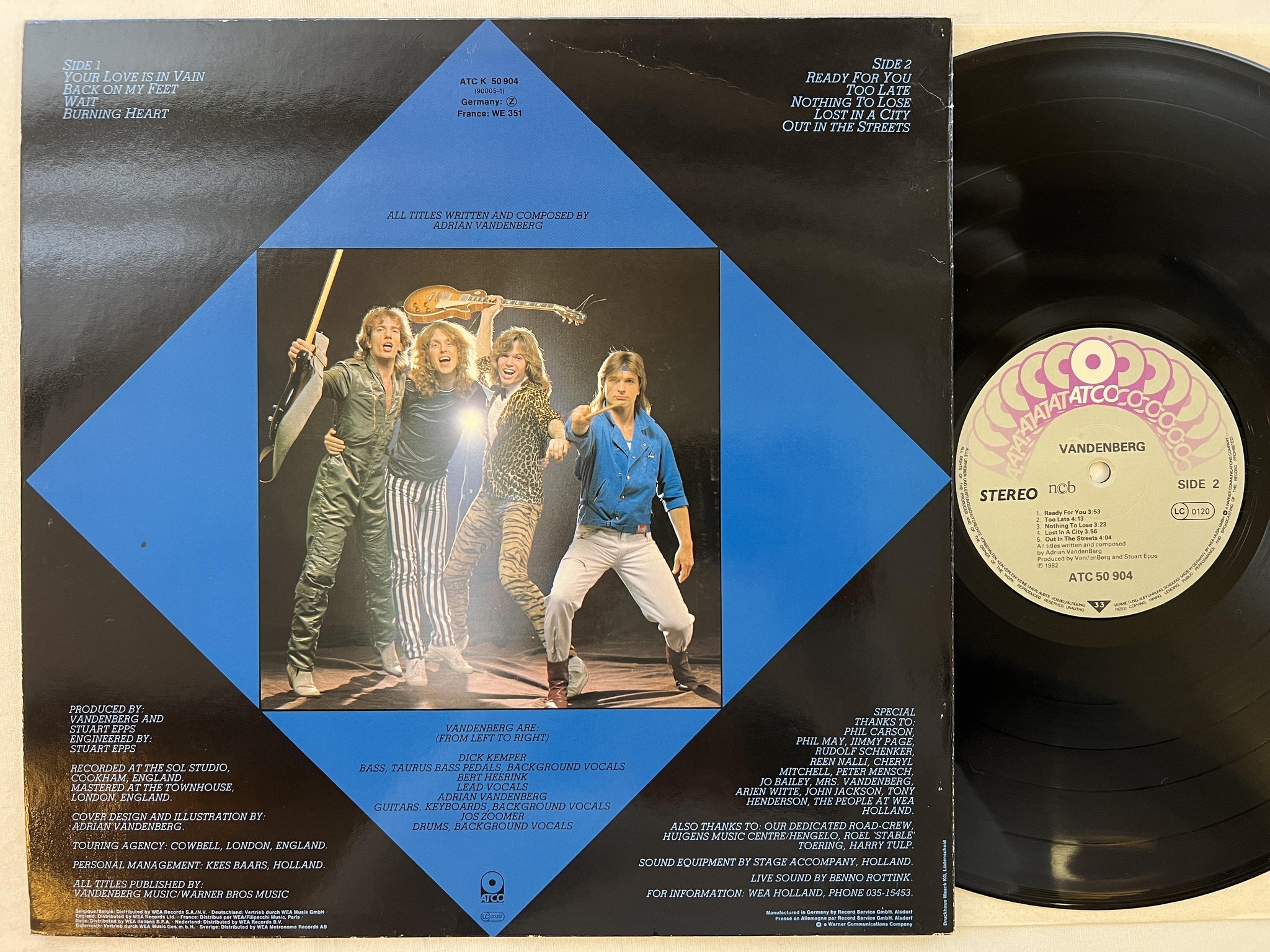 Omslagsbild för skivan VANDERBERG s/t LP -82 ncb ATCO ATC 50904 ** CLASSIC ROCK **