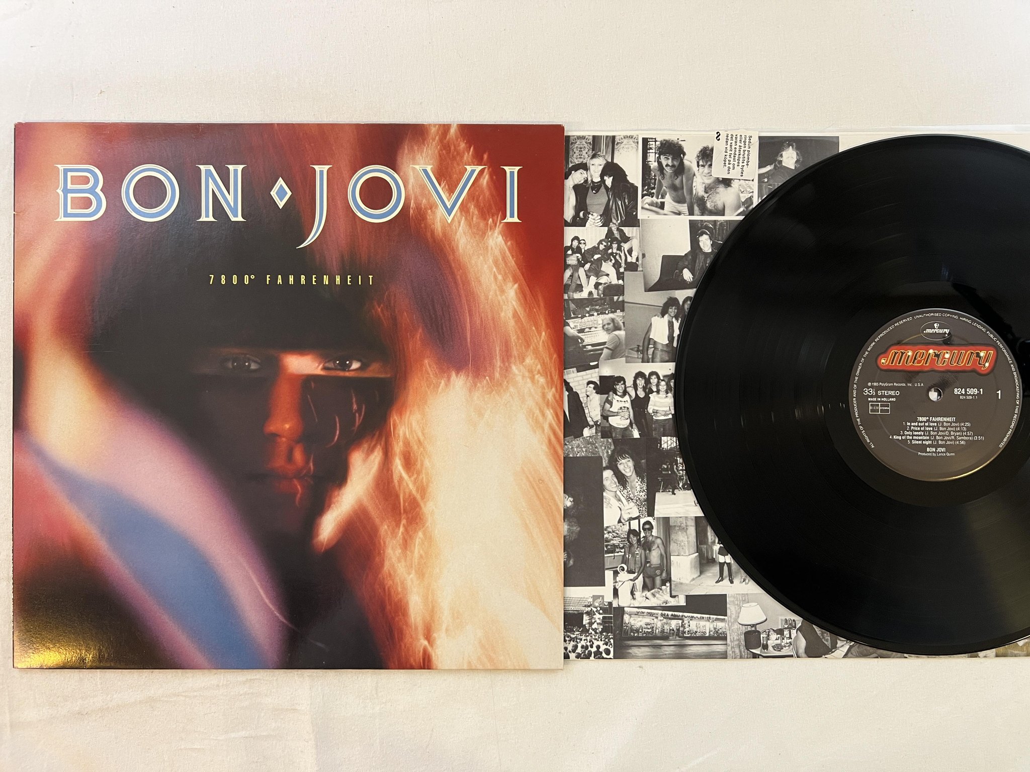 Omslagsbild för skivan BON JOVI 7800° Fahrenheit LP -85 MERCURY 824 509-1