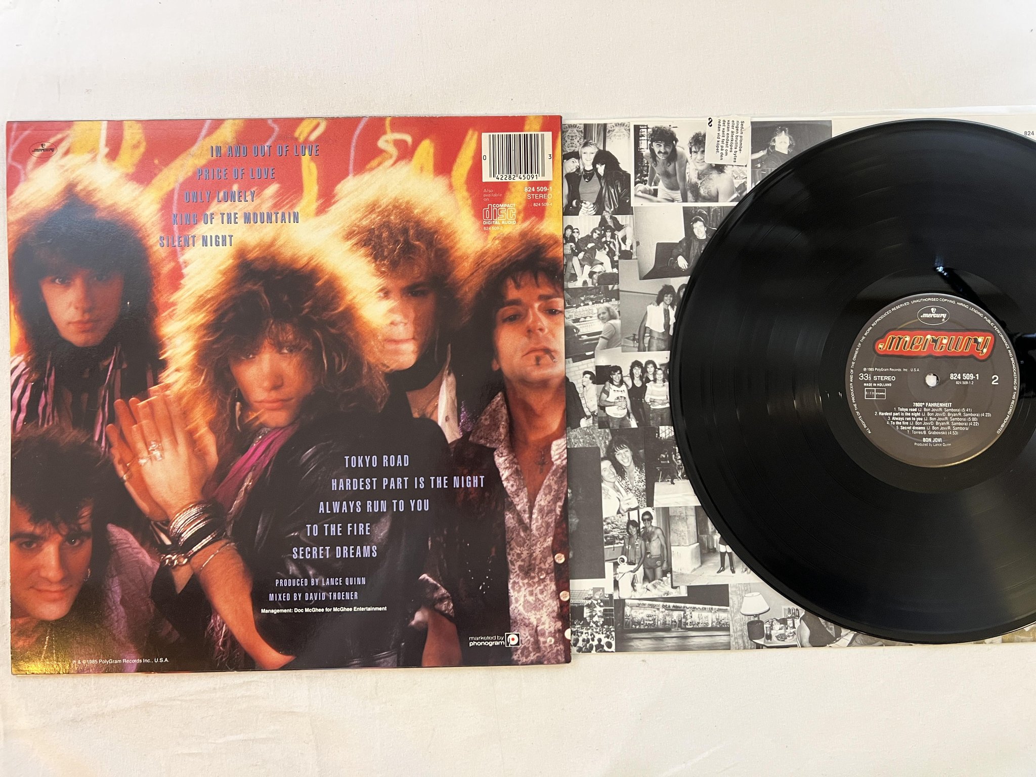 Omslagsbild för skivan BON JOVI 7800° Fahrenheit LP -85 MERCURY 824 509-1