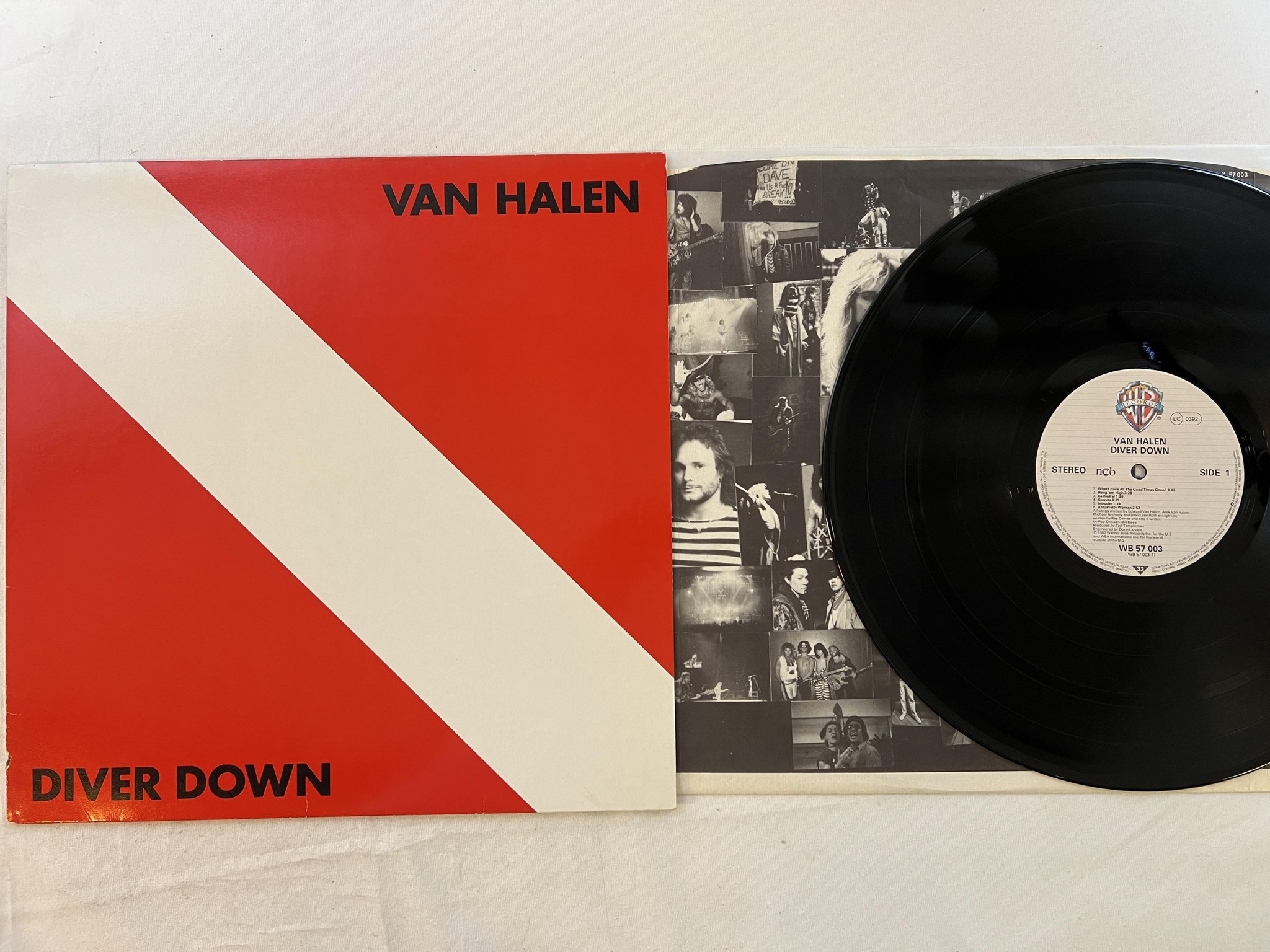 Omslagsbild för skivan VAN HALEN Diver Down LP -82 Ger WARNER BROS WB K 57003