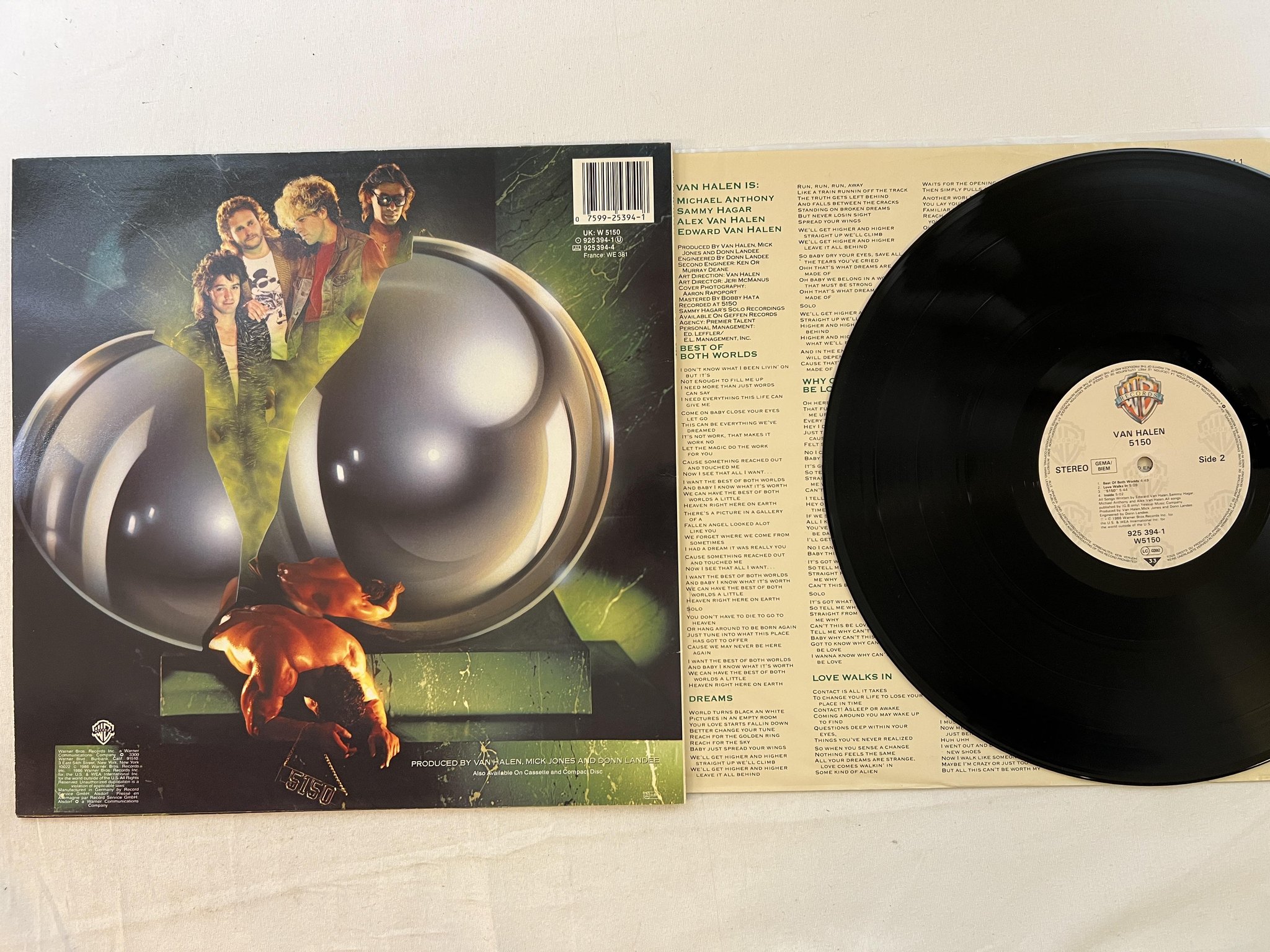 Omslagsbild för skivan VAN HALEN 5150 LP -86 WARNER BROS 925 394-1