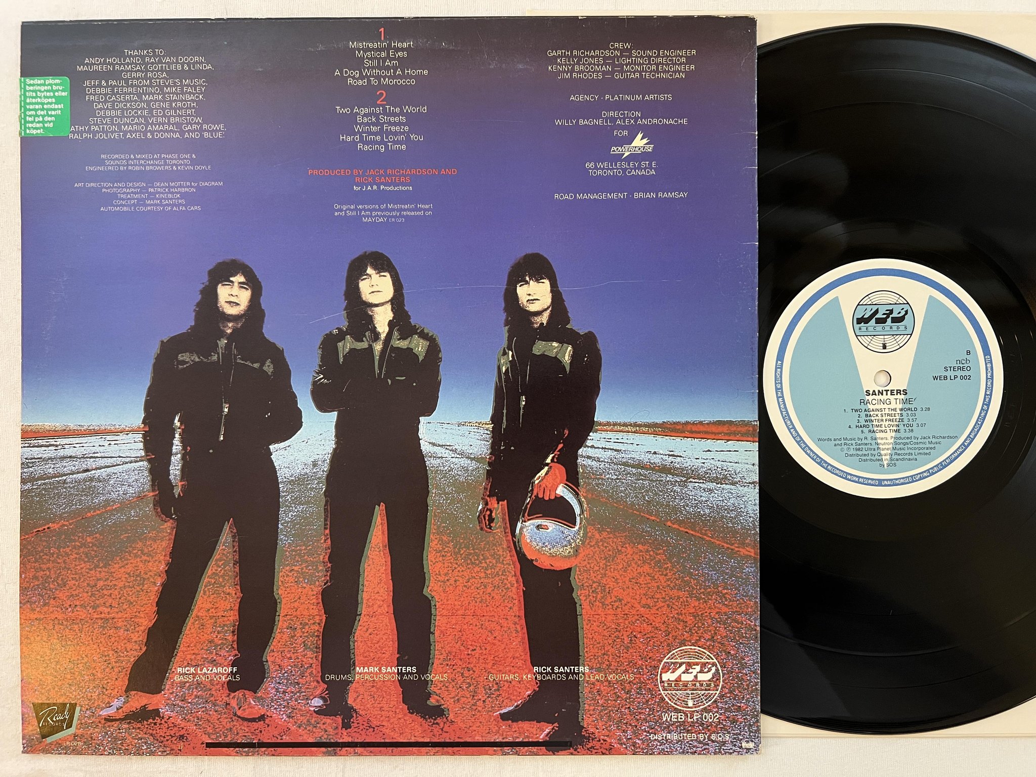 Omslagsbild för skivan SANTERS racing time LP -82 ncb WEB LP 002