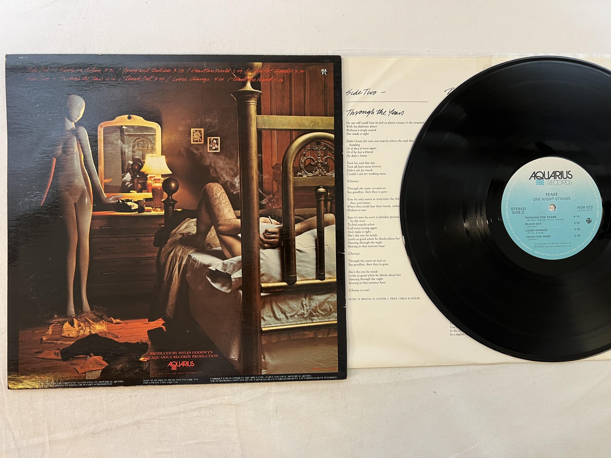 Omslagsbild för skivan TEAZE one night stands LP -79 Can AQUARIUS AQR 523