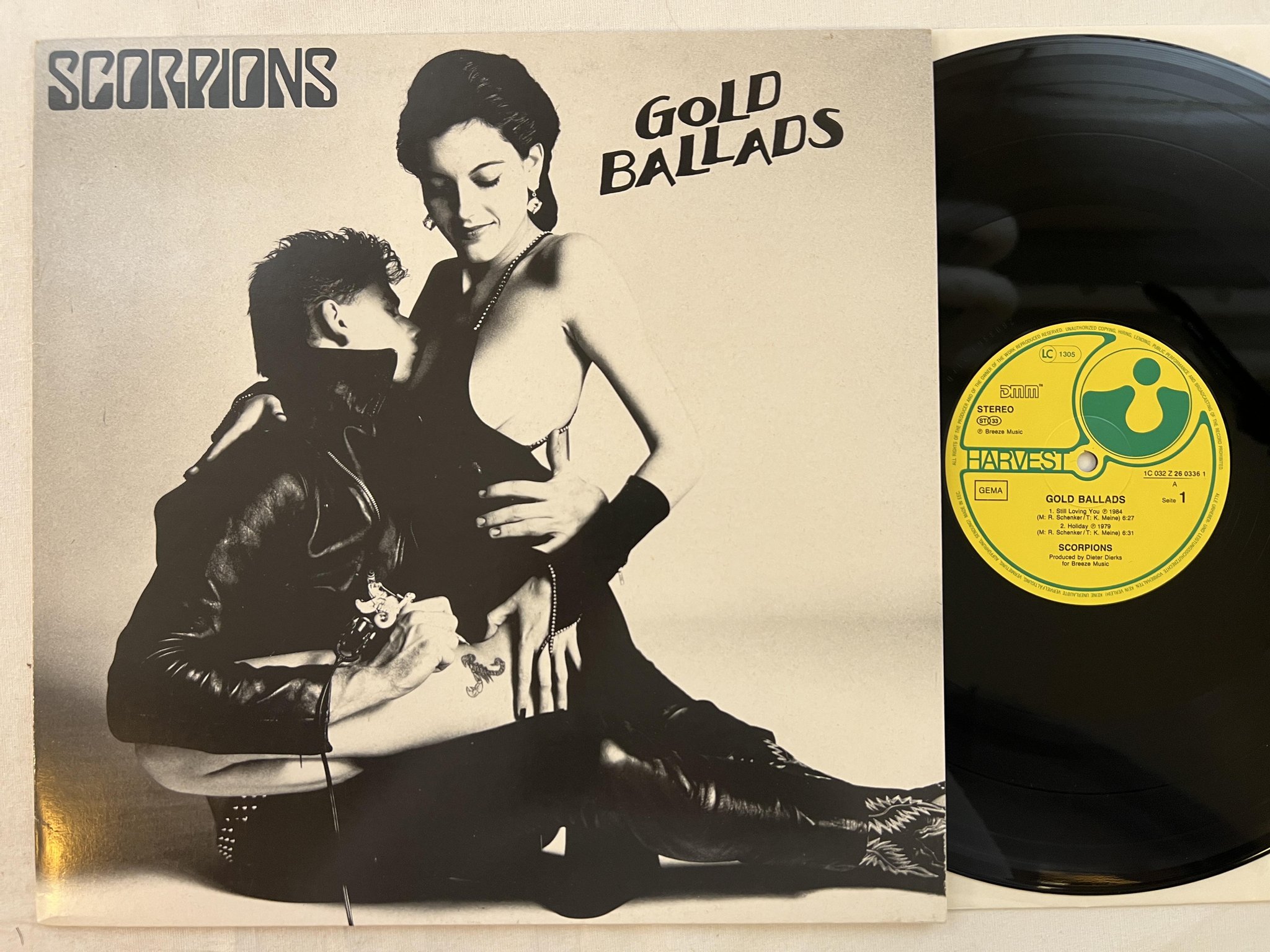 Omslagsbild för skivan SCORPIONS gold ballads LP Ger HARVEST 1C 032 Z 2603361