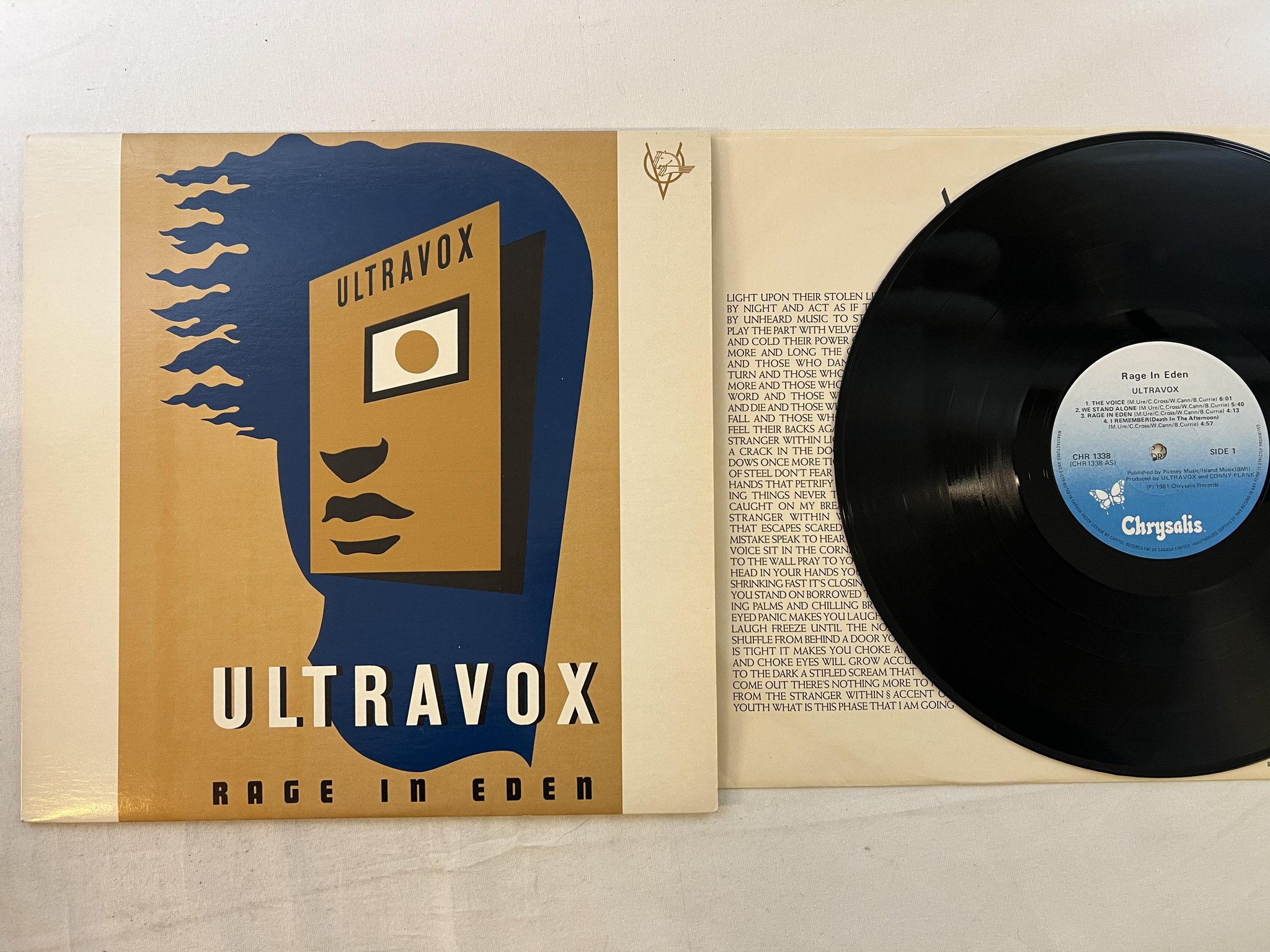 Omslagsbild för skivan ULTRAVOX rage in eden LP -81 Can CHRYSALIS CHR 1338