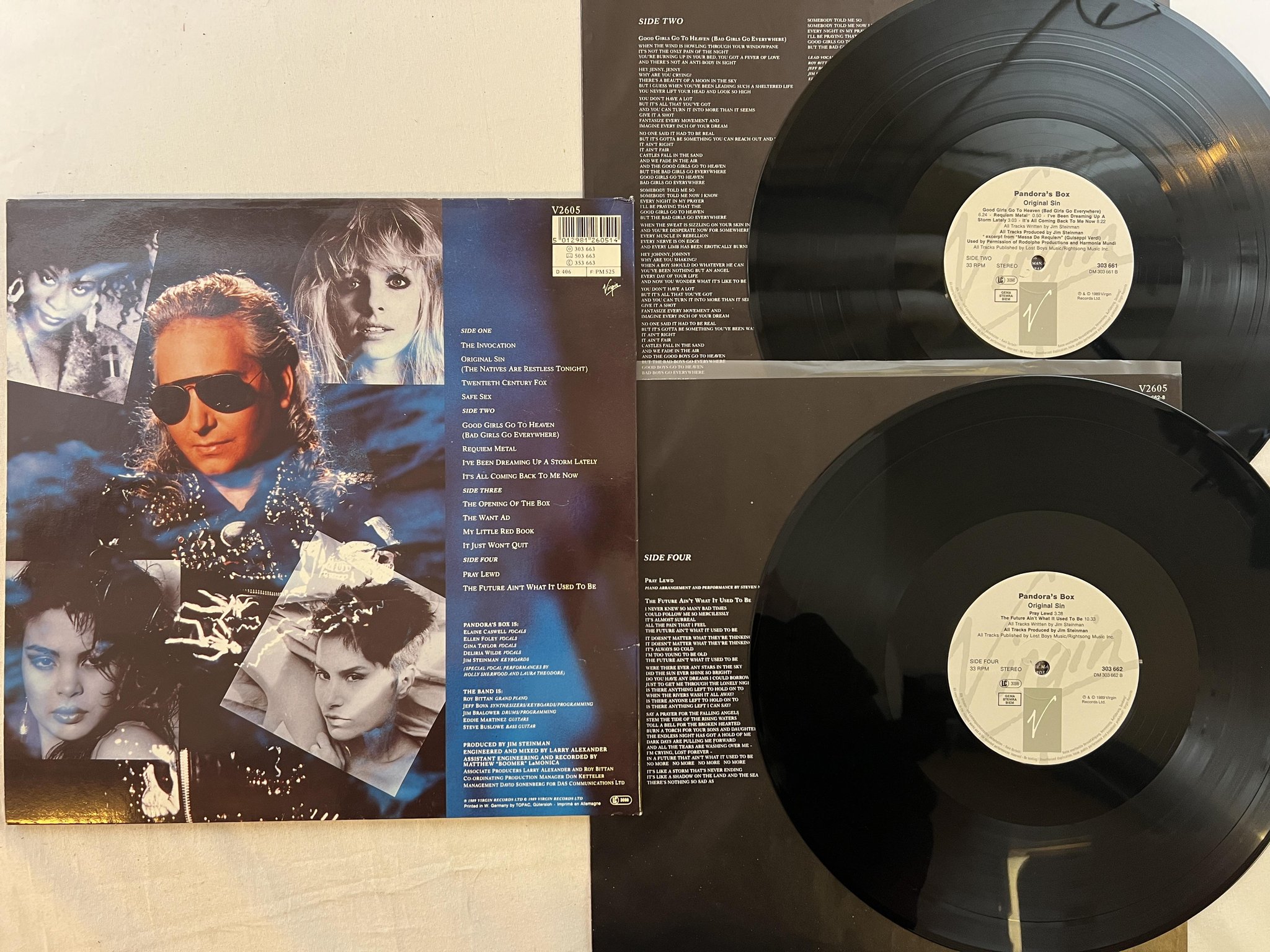 Omslagsbild för skivan PANDORA'S BOX Original Sin 2xLP -89 Ger VIRGIN 303 663