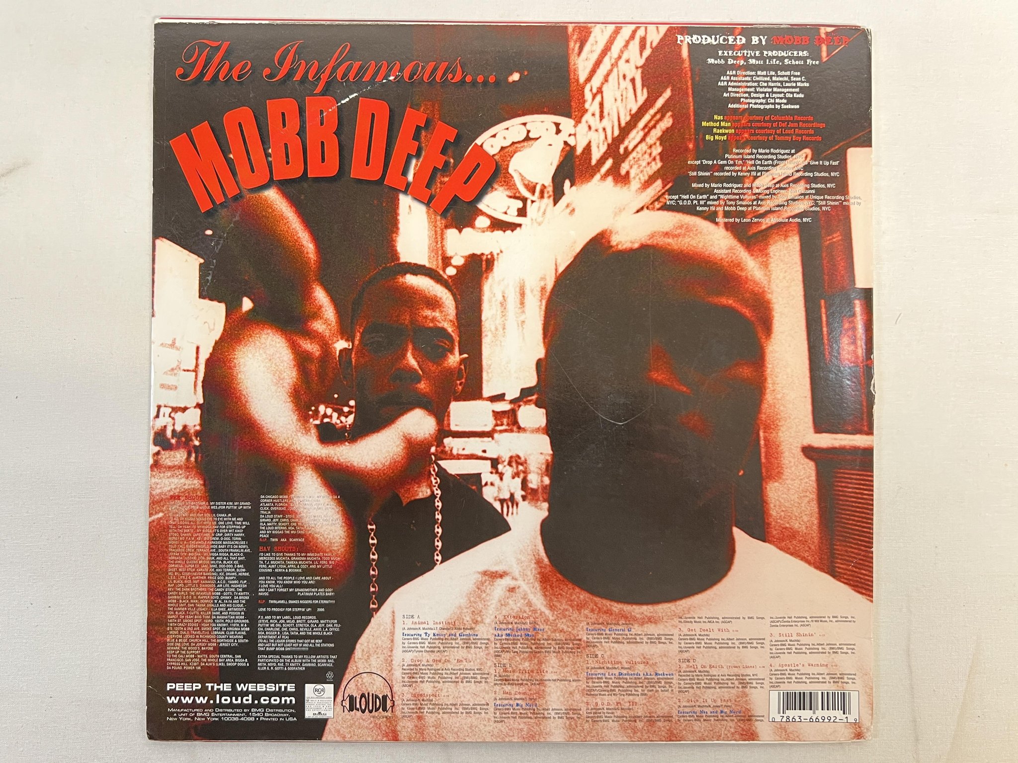 Omslagsbild för skivan MOBB DEEP hell on earth 2xLP -96 US LOUD 07863-66992-1 ** BOOM BAP **